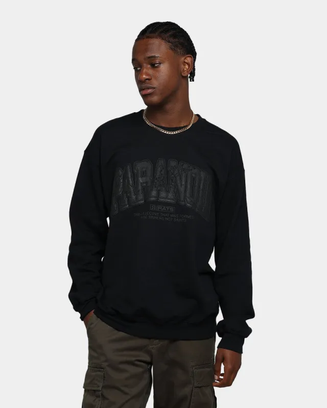 Rats Get Fat Paranoid Crewneck Black sold by Culture Kings