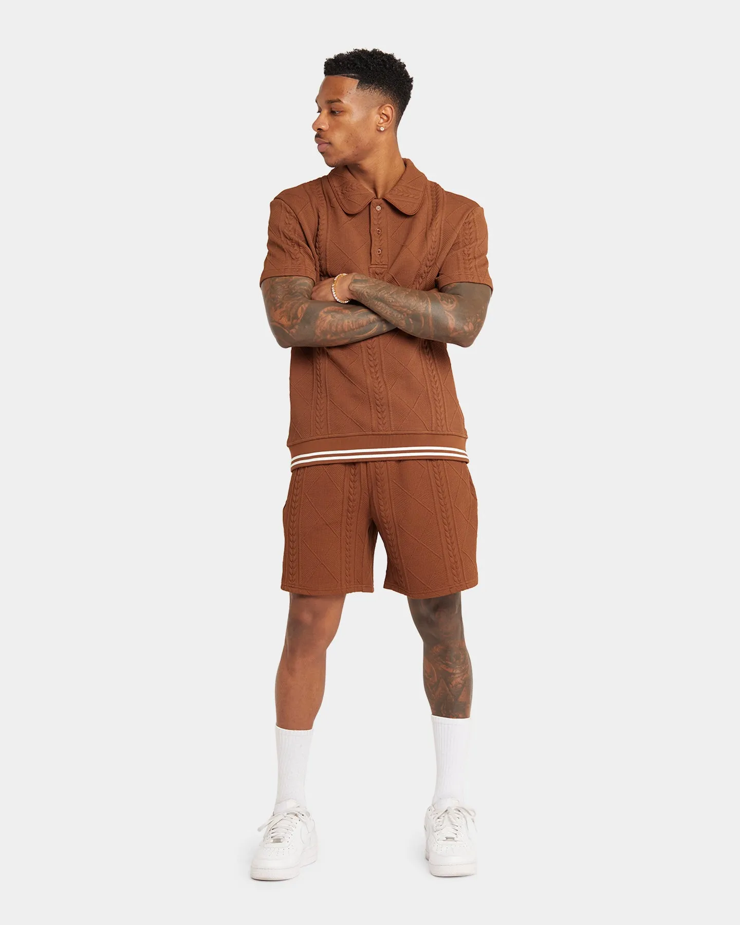 XXIII Danny Knit Polo Shirt Brown sold by Culture Kings product image thumbnail 2