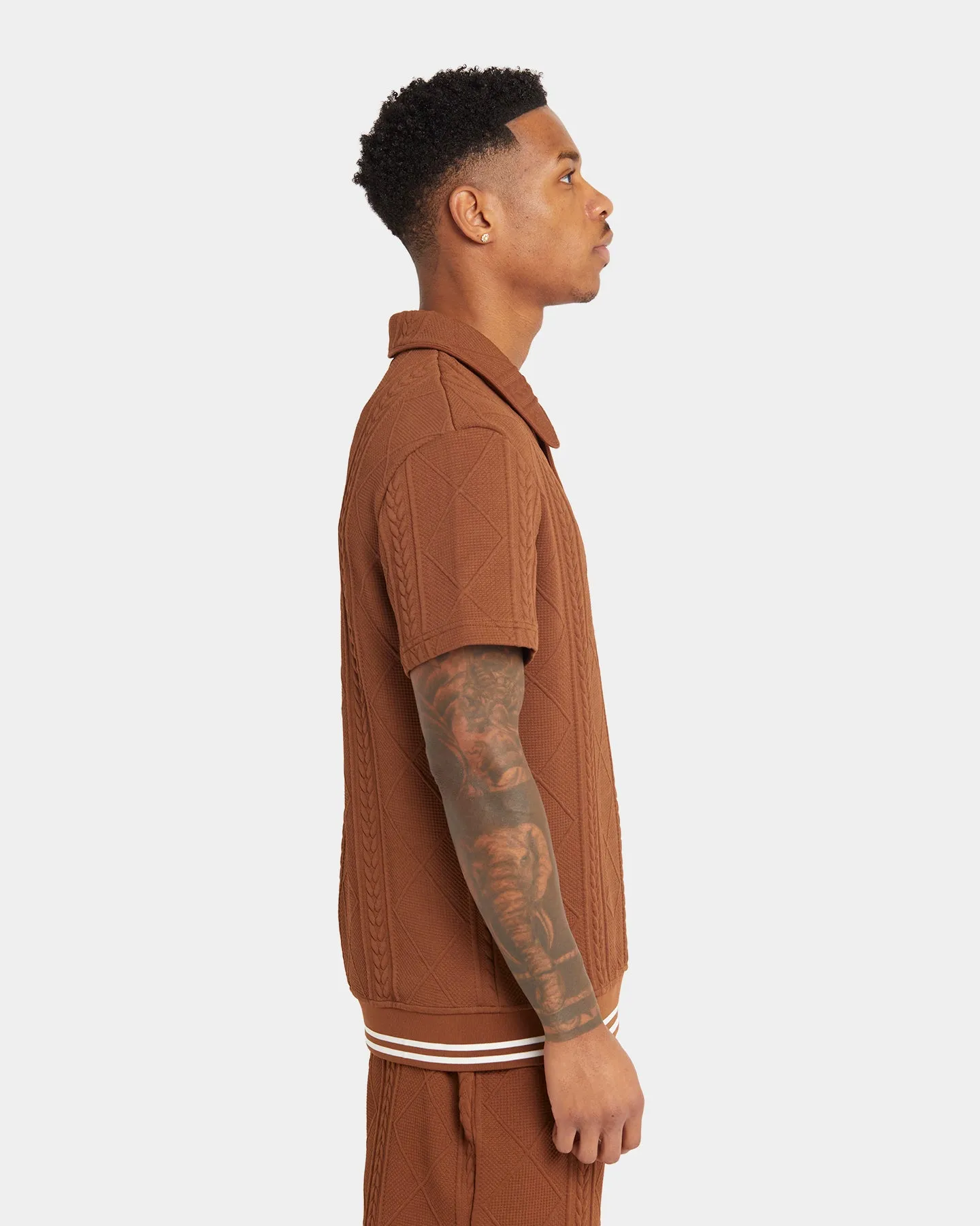 XXIII Danny Knit Polo Shirt Brown sold by Culture Kings product image thumbnail 5