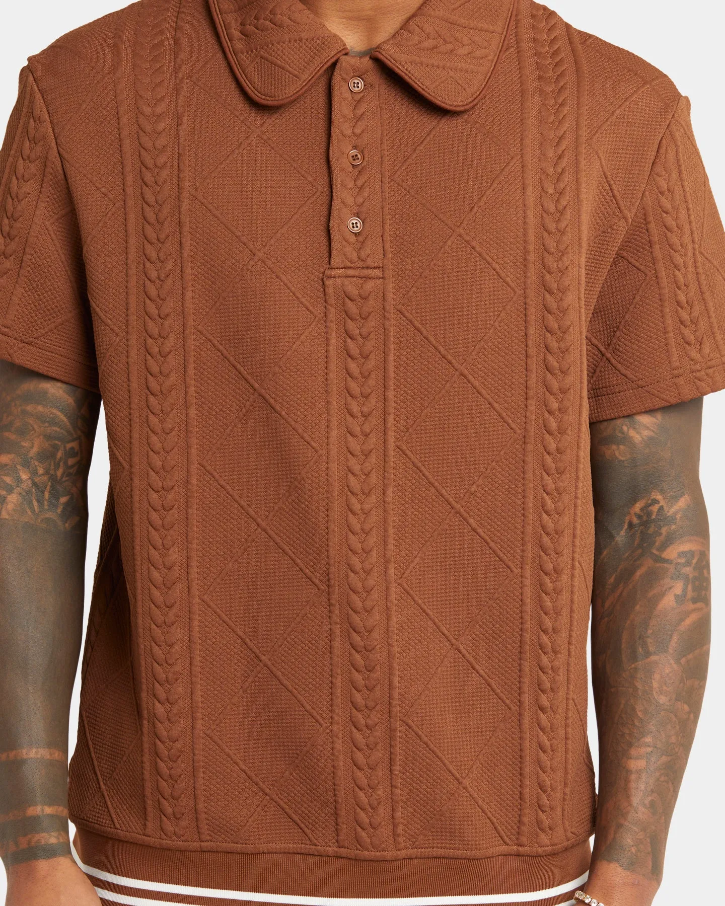 XXIII Danny Knit Polo Shirt Brown sold by Culture Kings product image thumbnail 3