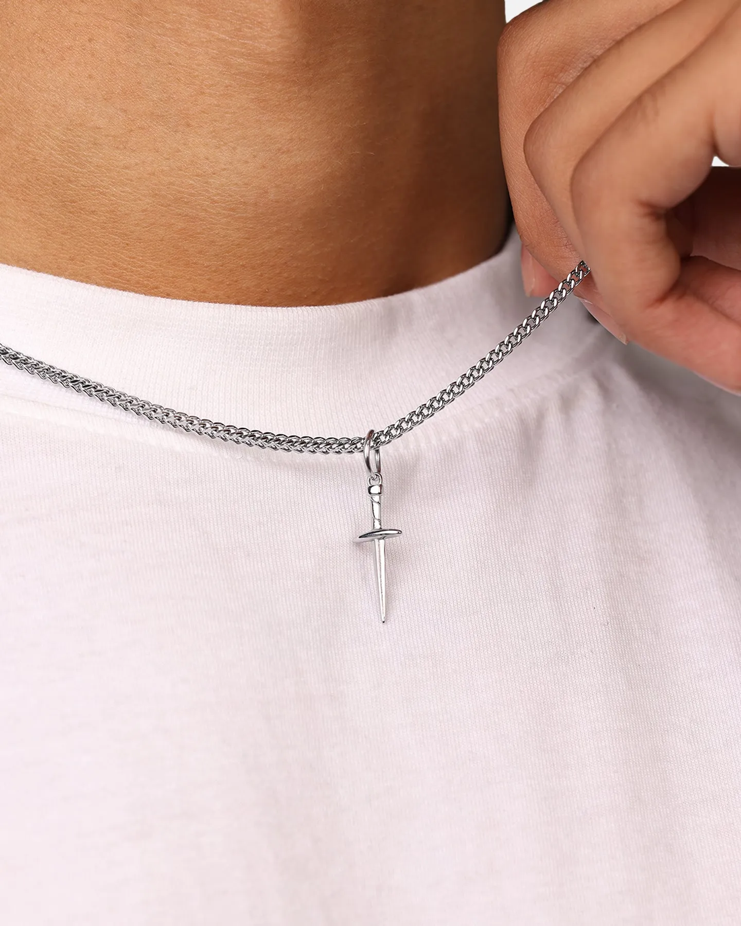 Saint Morta Dagger Franco Necklace White Gold sold by Culture Kings product image thumbnail 2