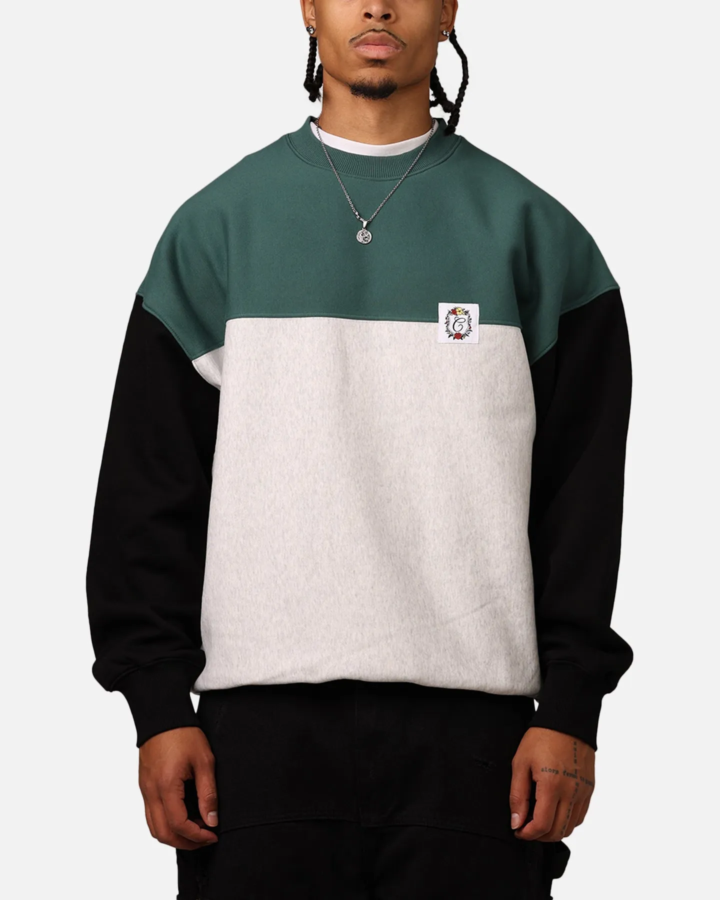 Carre Floral Oversized Panel Crewneck Black/Green sold by Culture Kings