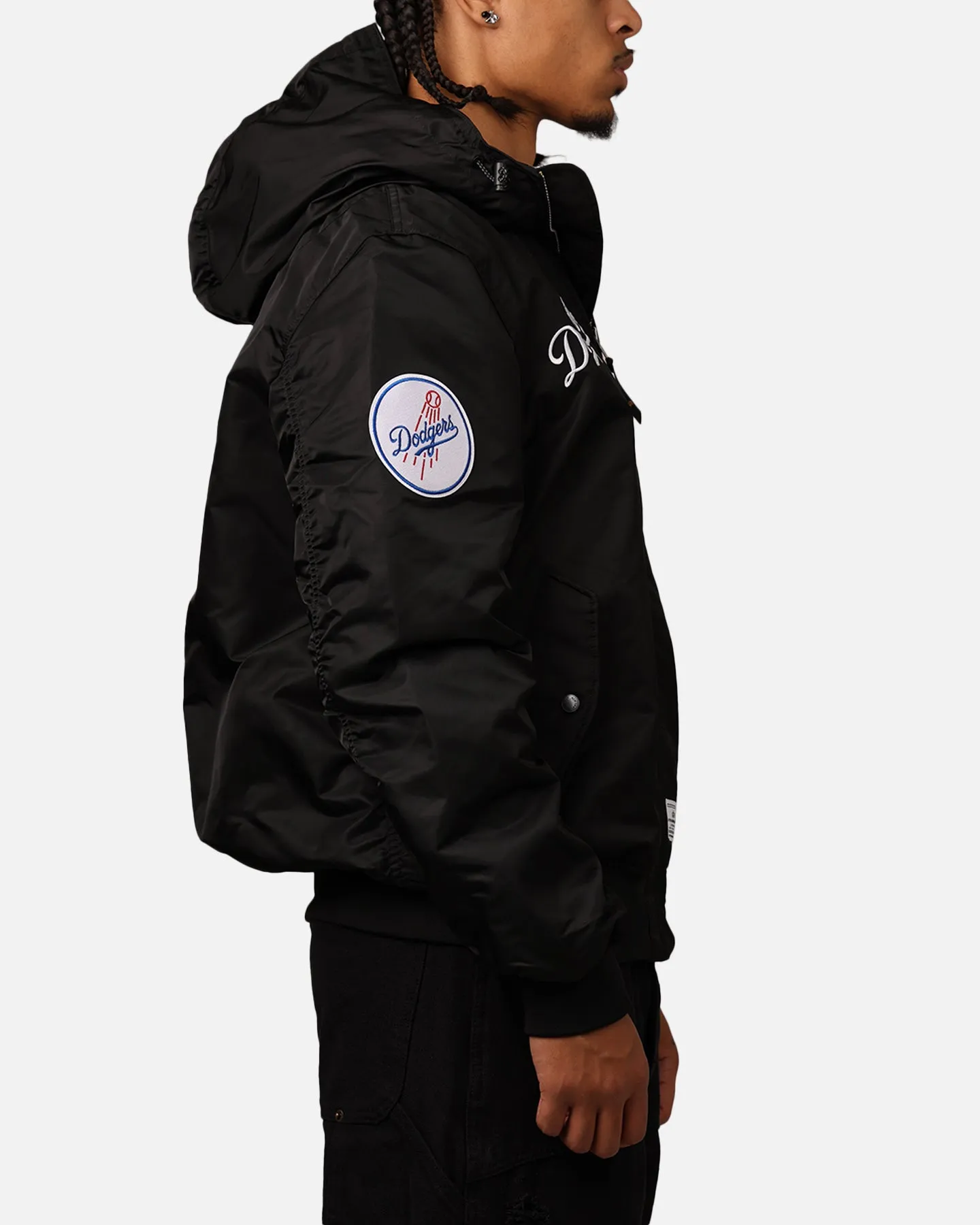 New Era Los Angeles Dodgers Alpha Industries L-2B Hooded Bomber Jacket Black sold by Culture Kings product image thumbnail 4