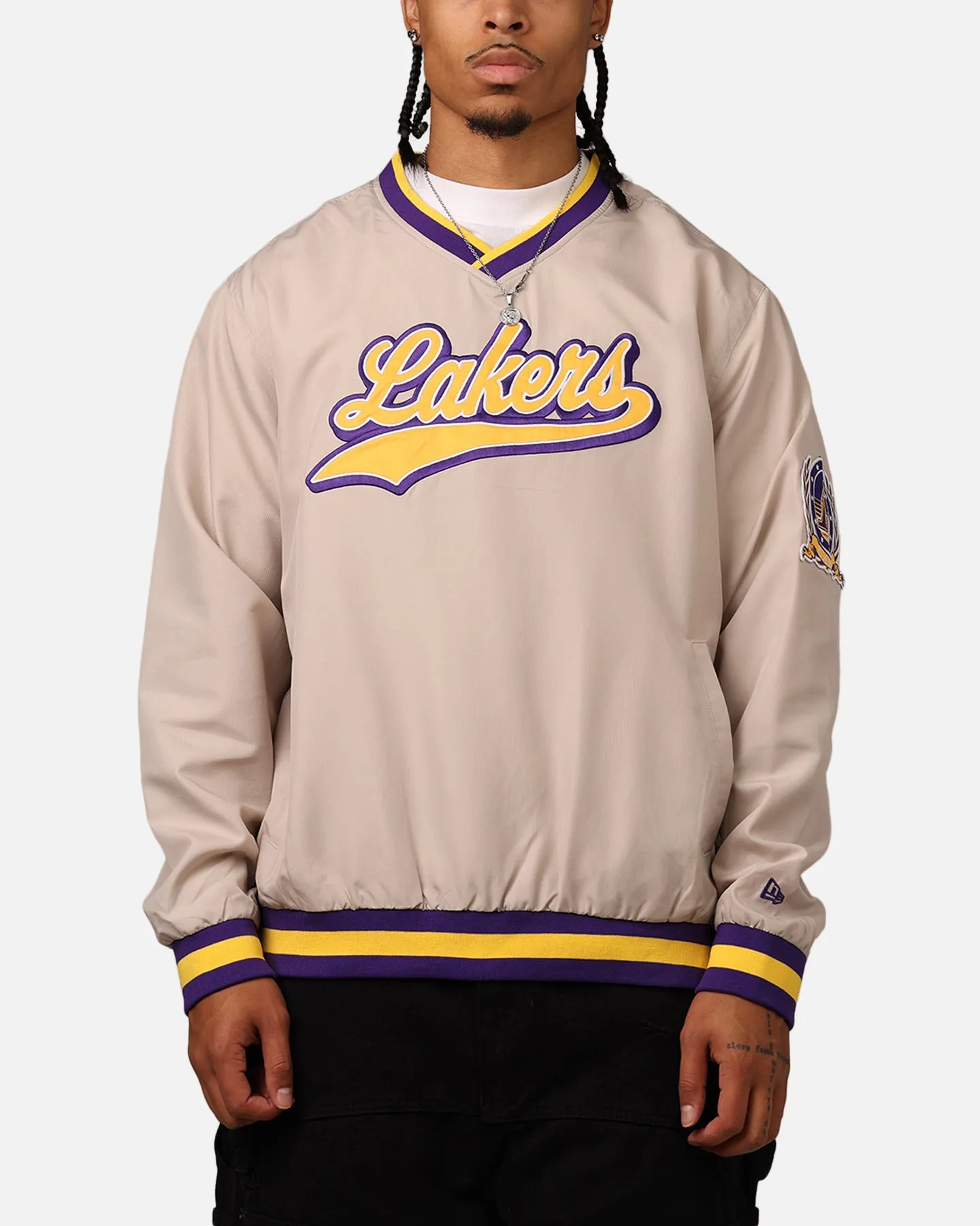 New Era Los Angeles Lakers Sports Classics Pullover Windbreaker Stone/OTC sold by Culture Kings