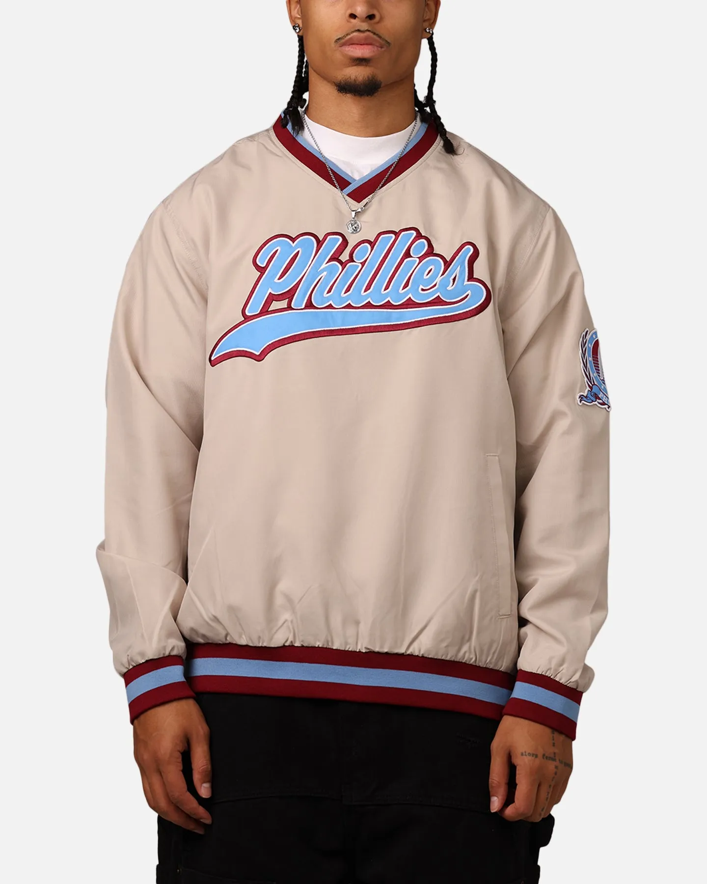 New Era Philadelphia Phillies Sports Classics Pullover Windbreaker Stone/OTC sold by Culture Kings