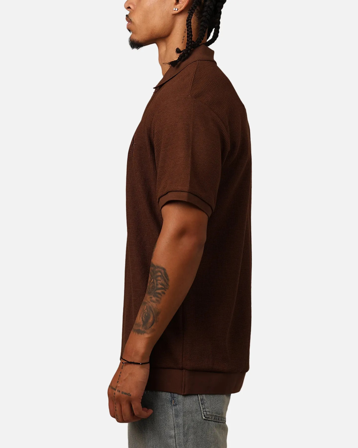 Saint Morta Waffle Polo Shirt Chocolate Brown sold by Culture Kings product image thumbnail 5