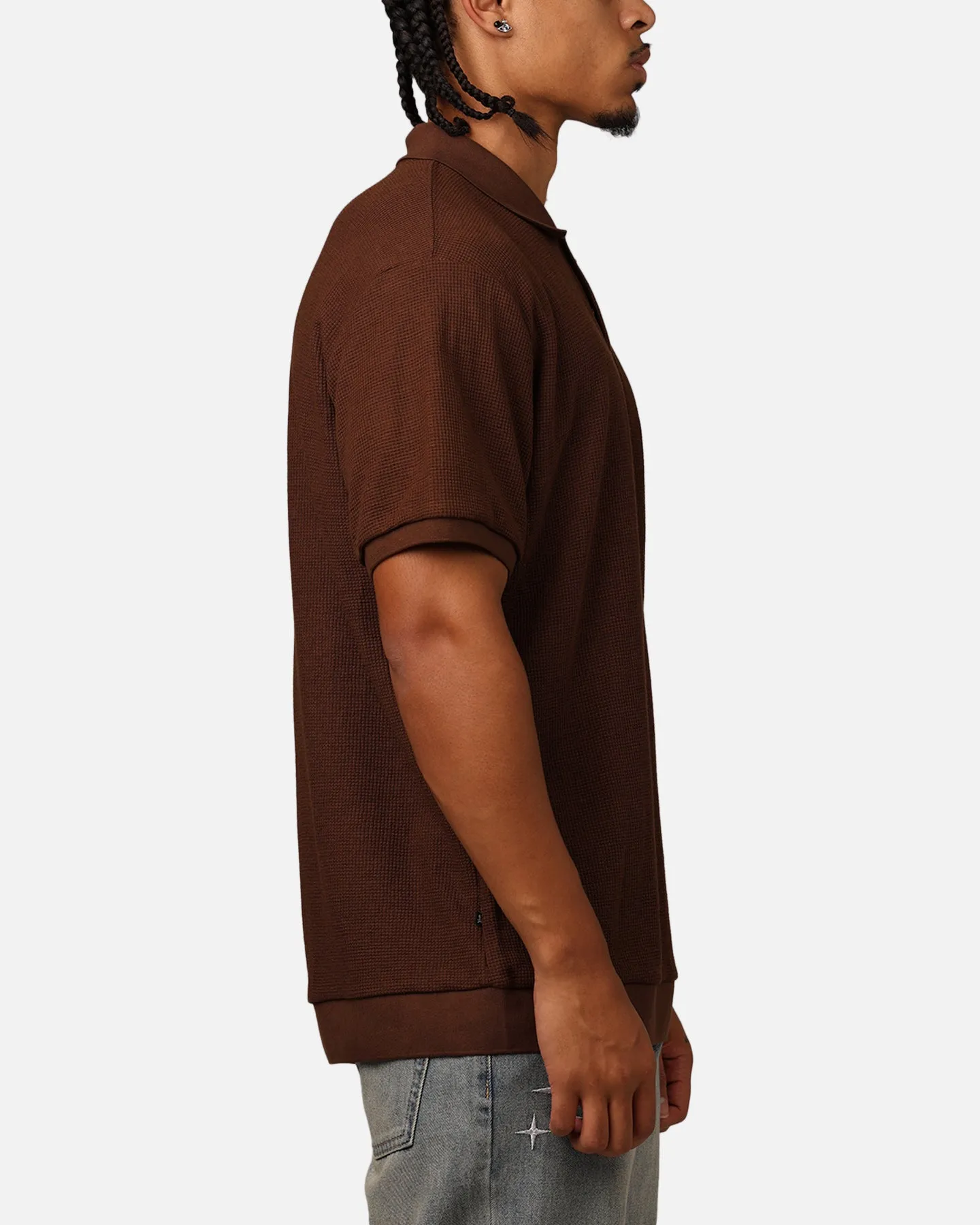 Saint Morta Waffle Polo Shirt Chocolate Brown sold by Culture Kings product image thumbnail 4