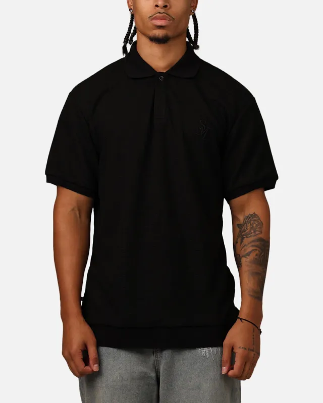 Saint Morta Waffle Polo Shirt Black made by Culture Kings