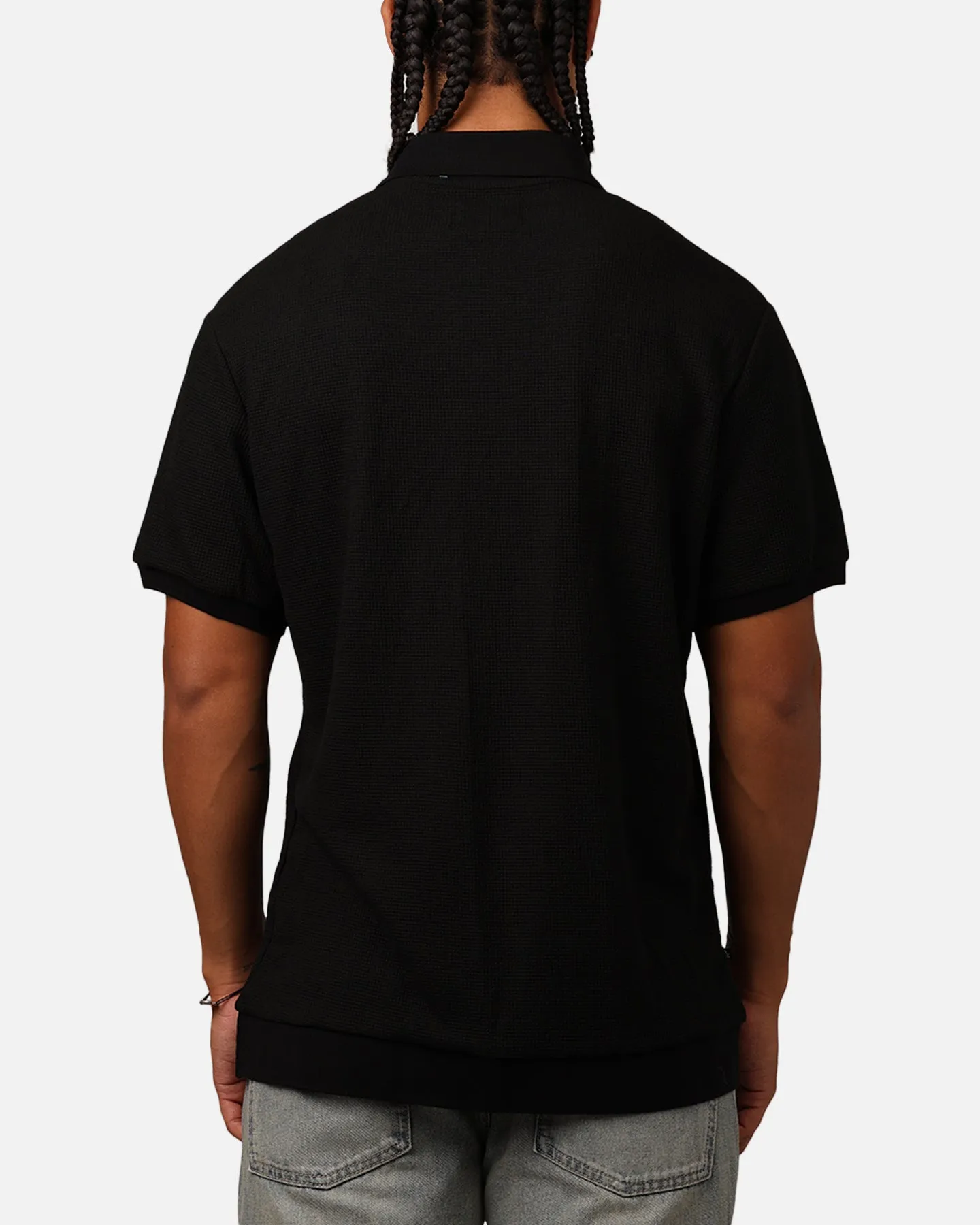 Saint Morta Waffle Polo Shirt Black sold by Culture Kings product image thumbnail 2