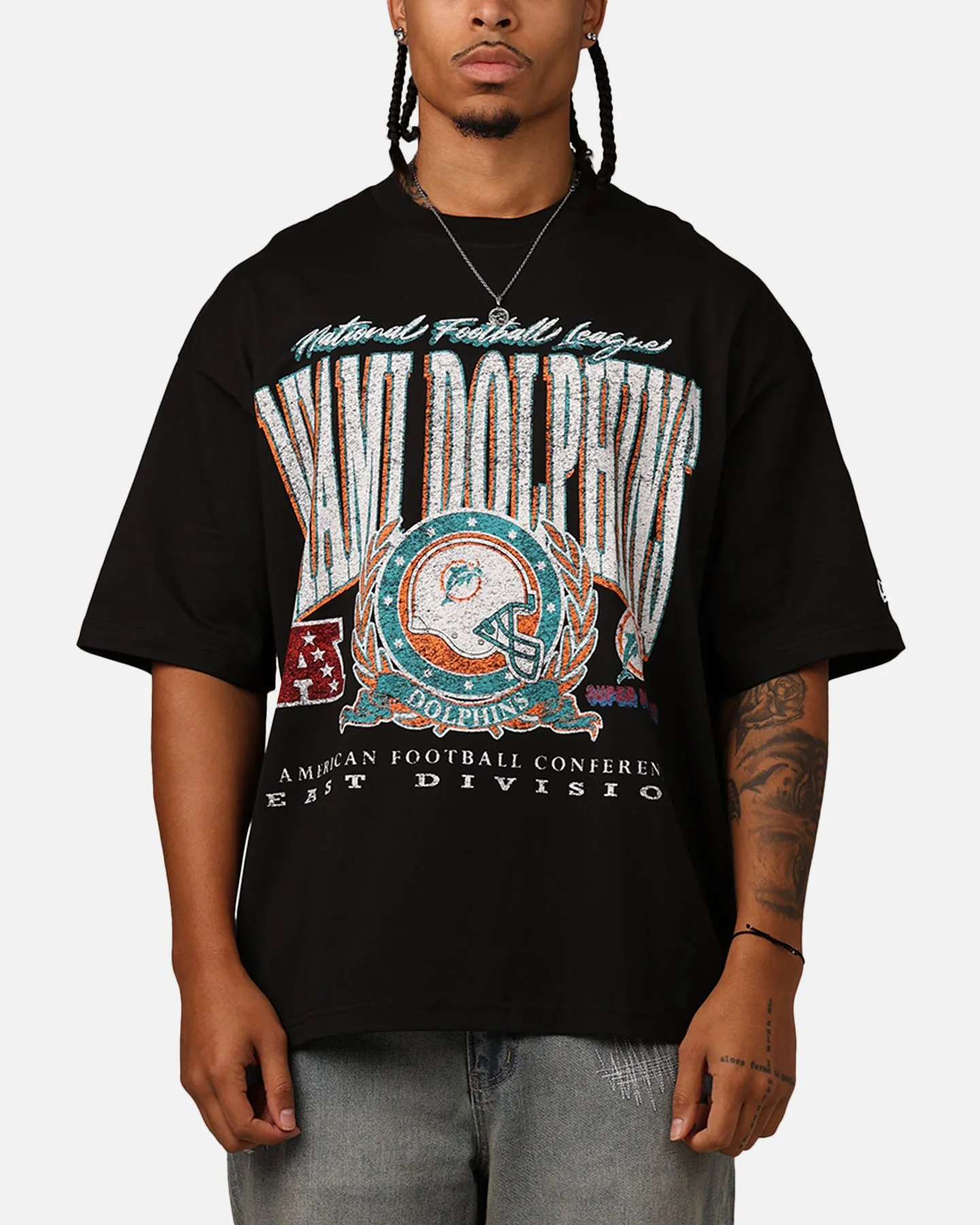 New Era Miami Dolphins Oversized Essentials T-Shirt Black sold by Culture Kings