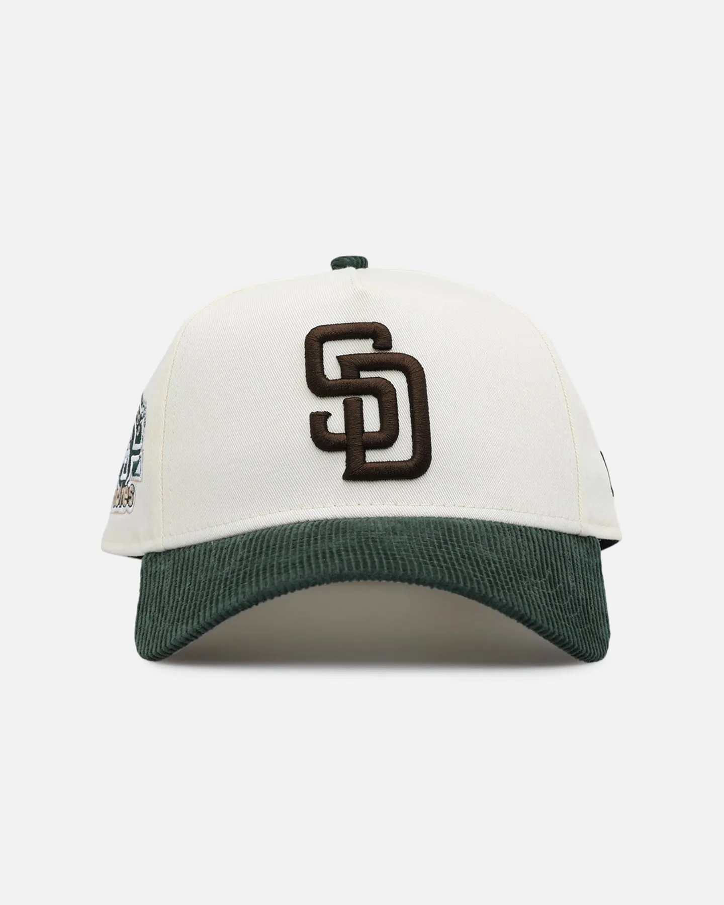 New Era San Diego Padres 'Chrome White Green' Corduroy Visor 9FORTY A-Frame Snapback Chrome sold by Culture Kings