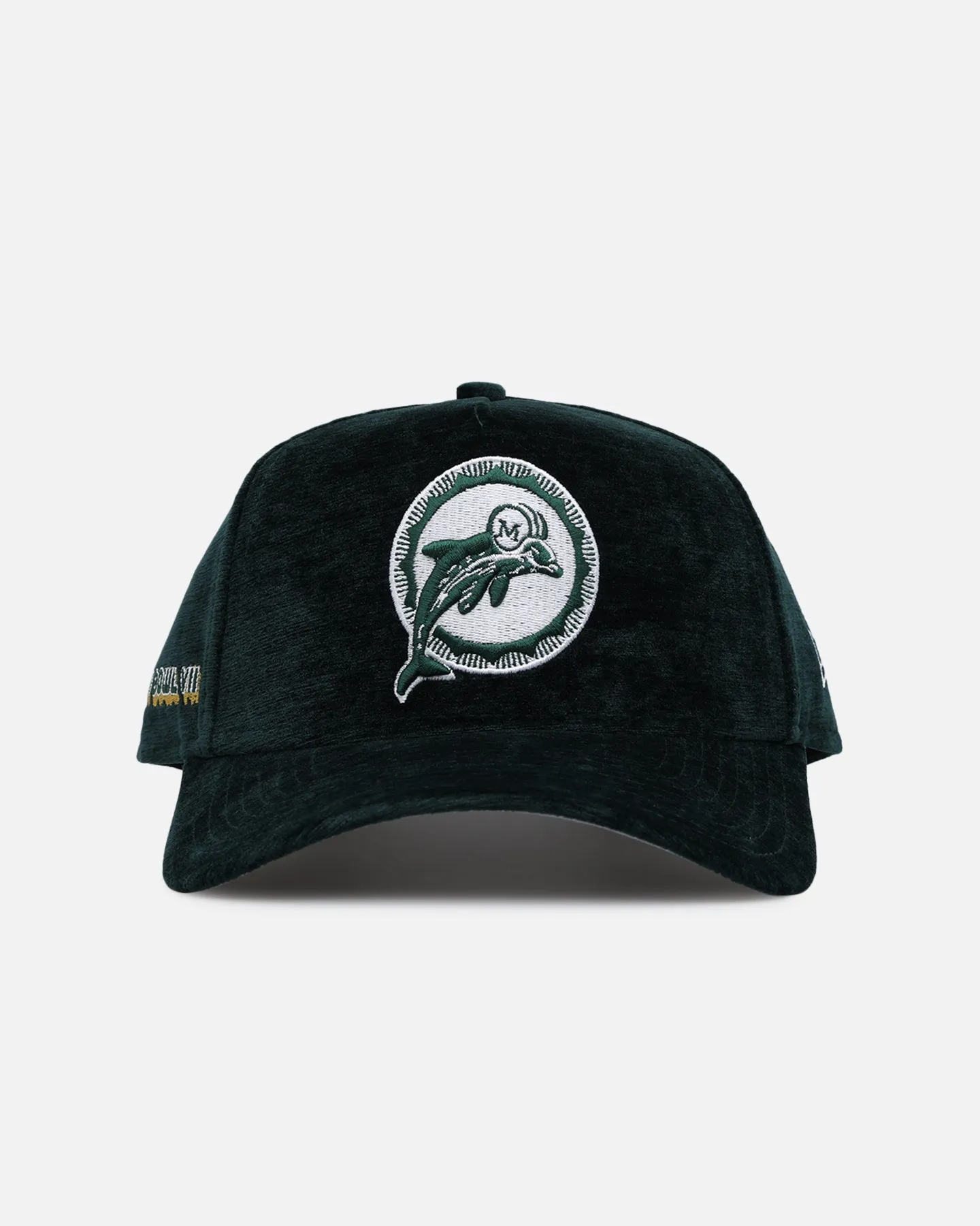 New Era Miami Dolphins 'Plush Chenille' 9FORTY A-Frame Snapback Dark Green sold by Culture Kings