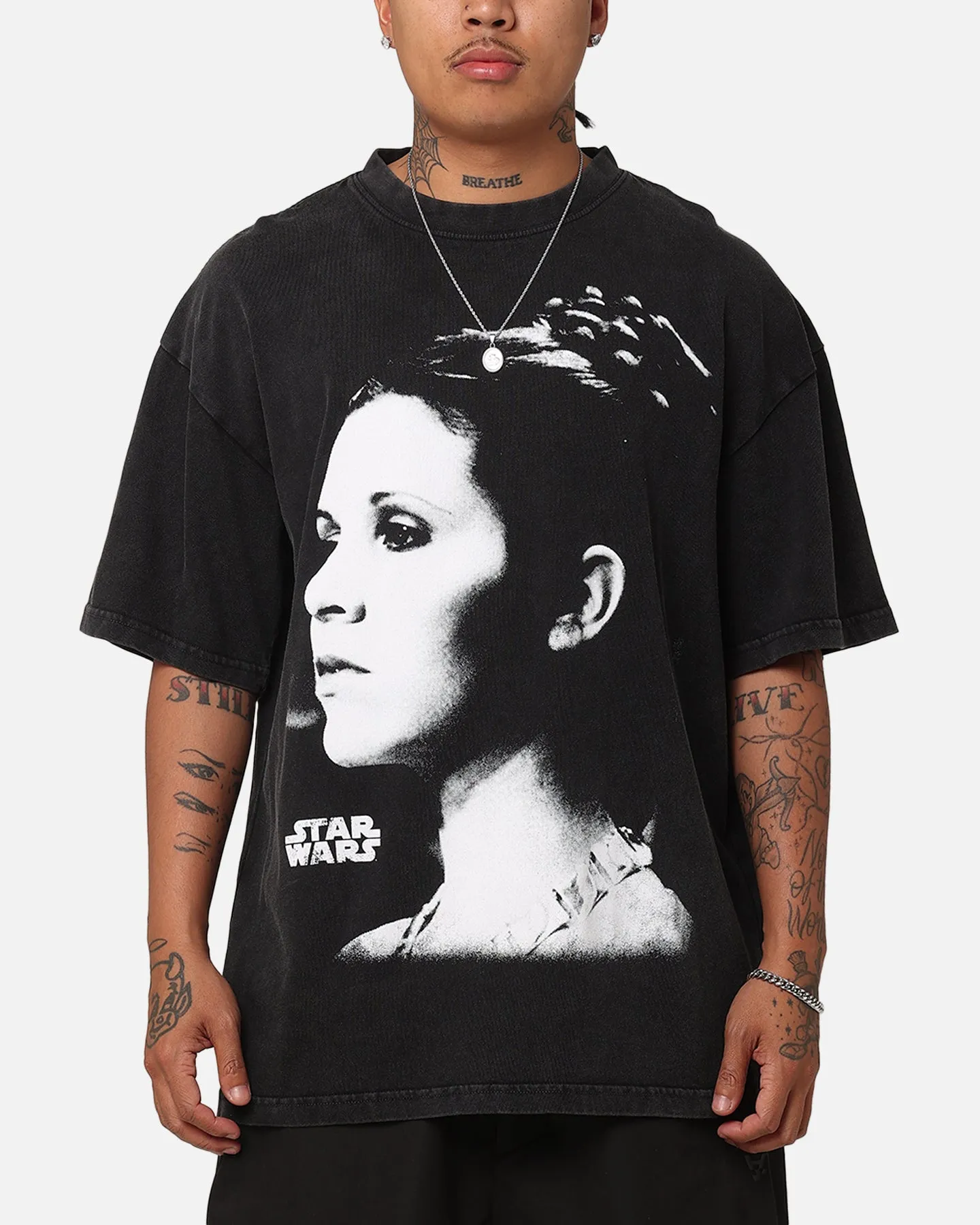 Star Wars Princess Leia Vintage T-Shirt Black Acidwash sold by Culture Kings