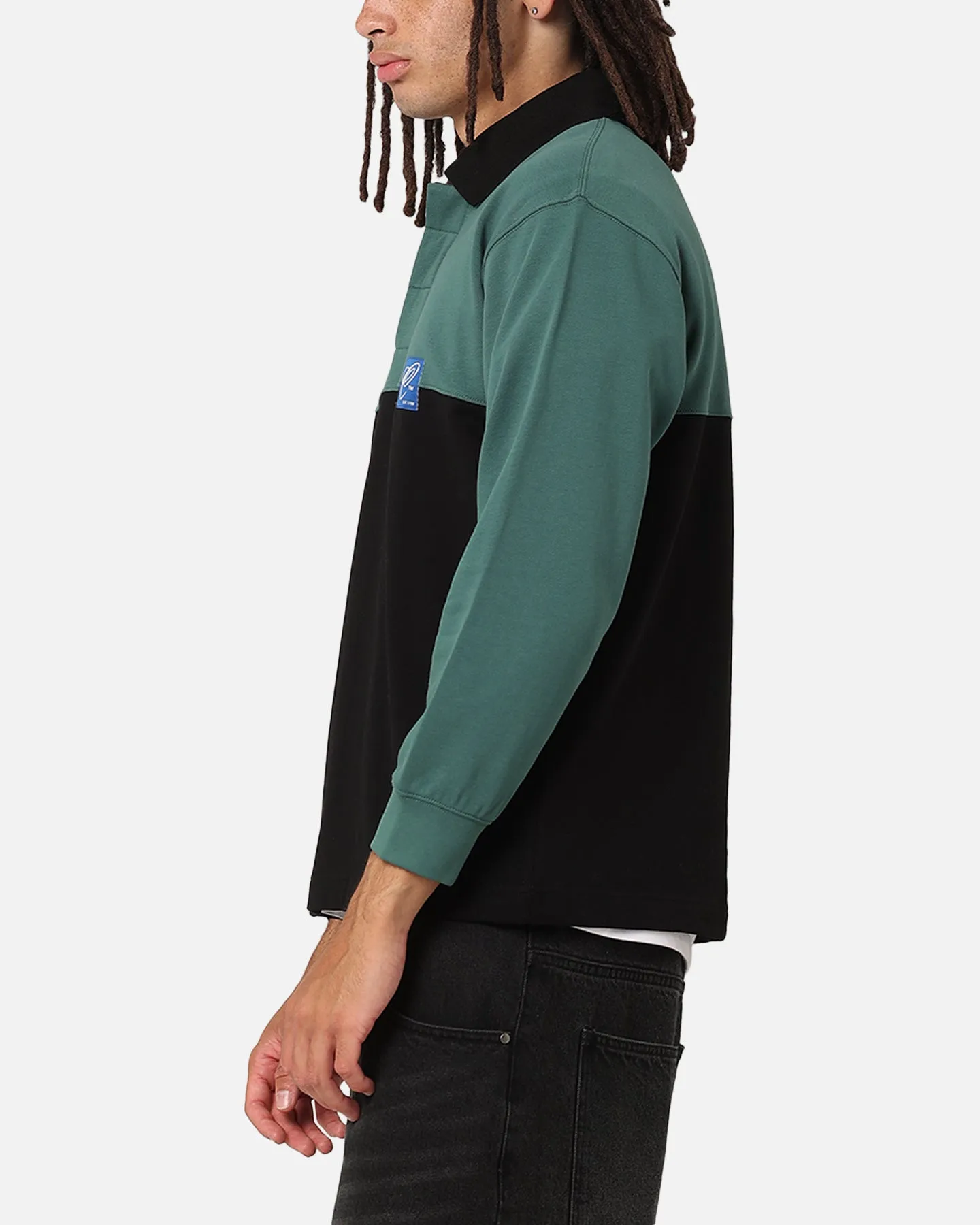 Carre Block Rugby Polo Shirt Green/Black sold by Culture Kings product image thumbnail 5