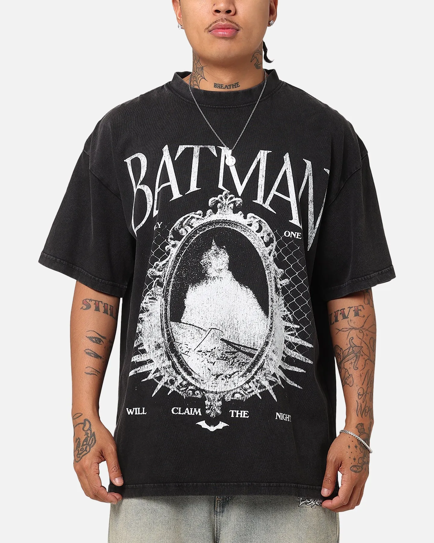 Goat Crew X DC Batman Mirror Vintage T-Shirt Black Acidwash sold by Culture Kings