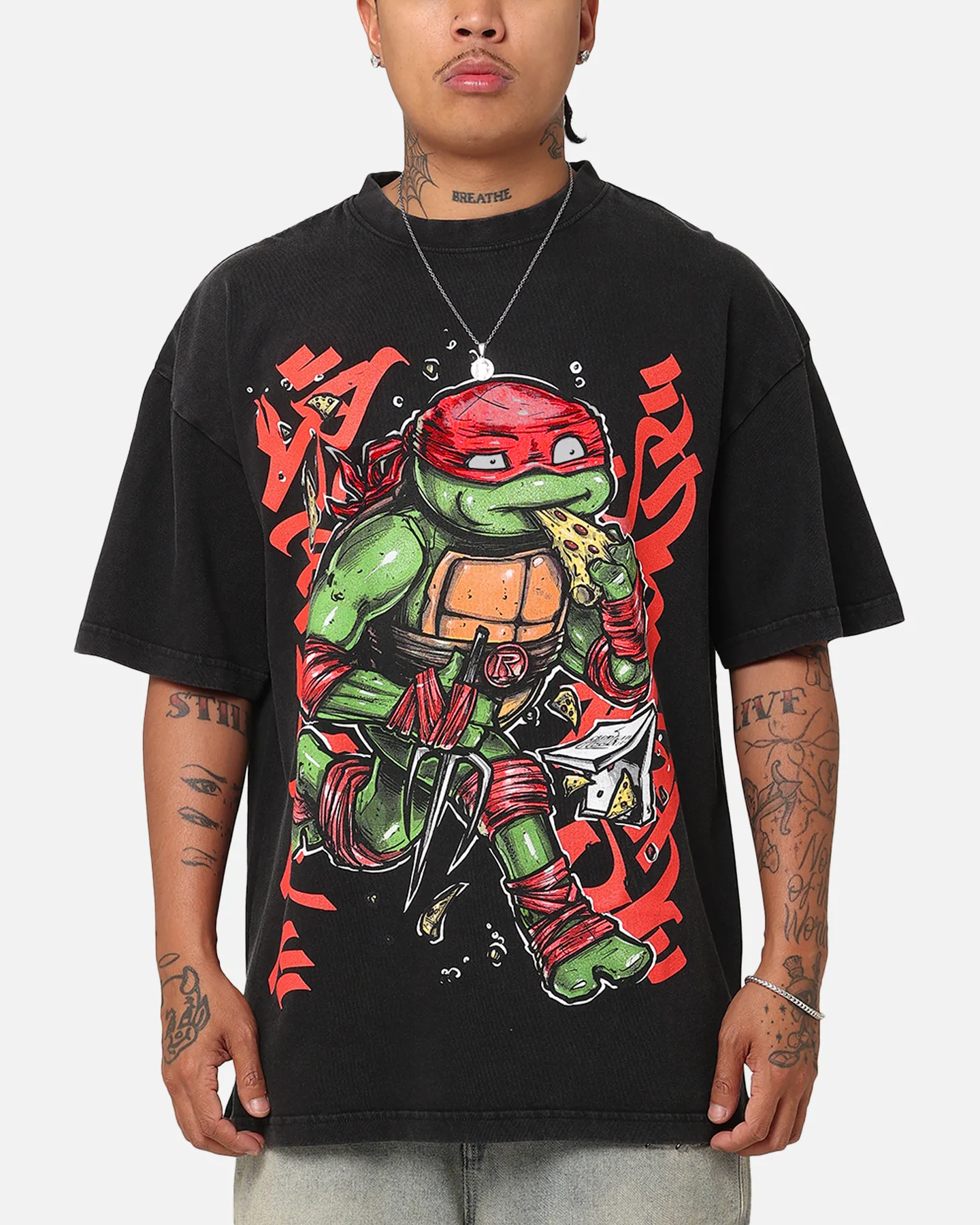 Goat Crew X Teenage Mutant Ninja Turtles Raphael X Sofles Vintage T-Shirt Black Acidwash sold by Culture Kings