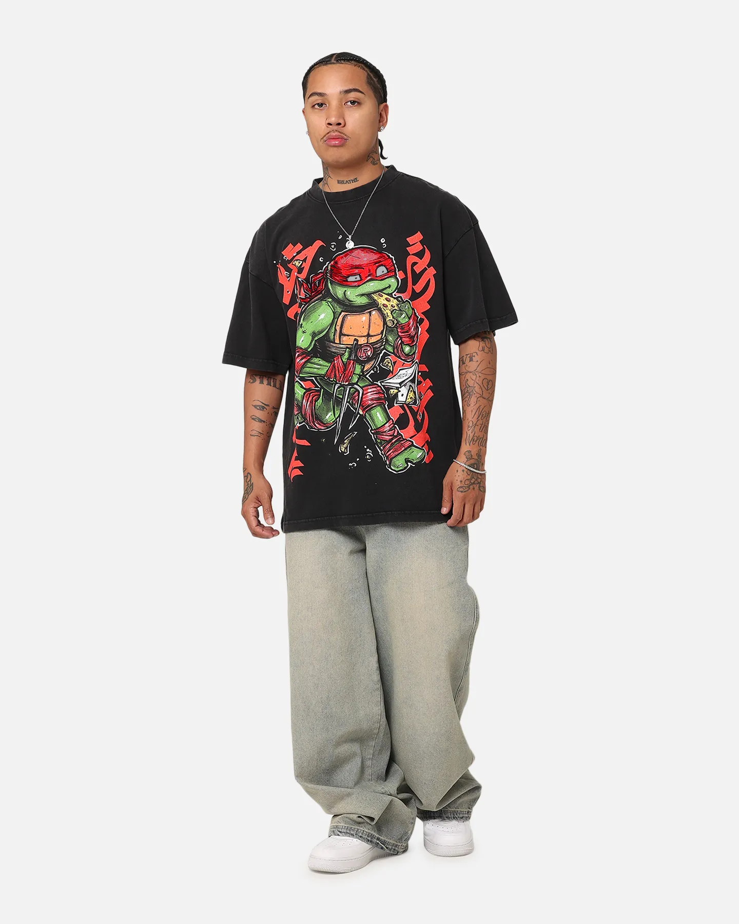 Goat Crew X Teenage Mutant Ninja Turtles Raphael X Sofles Vintage T-Shirt Black Acidwash sold by Culture Kings product image thumbnail 2