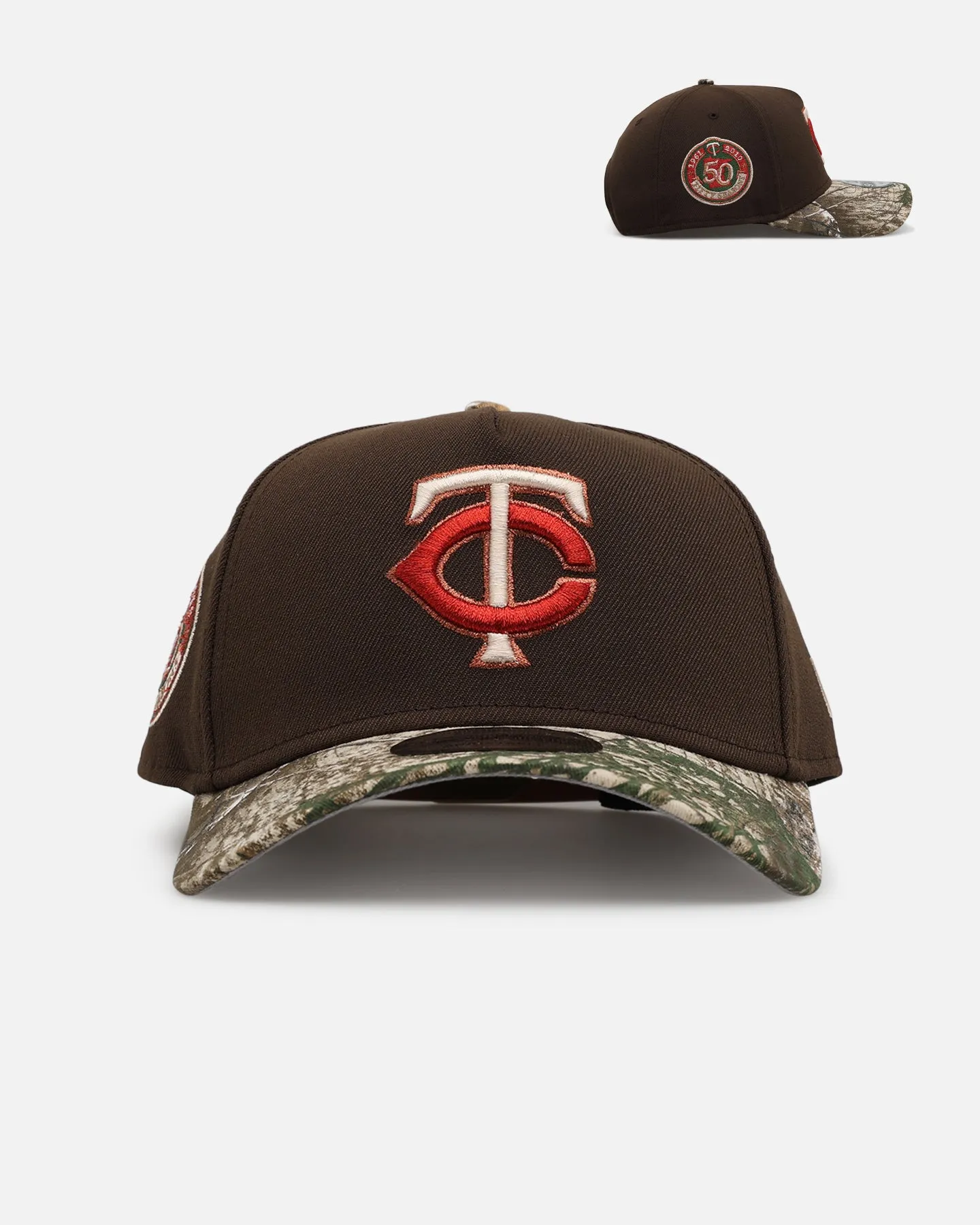 New Era Minnesota Twins 'Great Outdoors' 9FORTY A-Frame Snapback Brown/Camo sold by Culture Kings