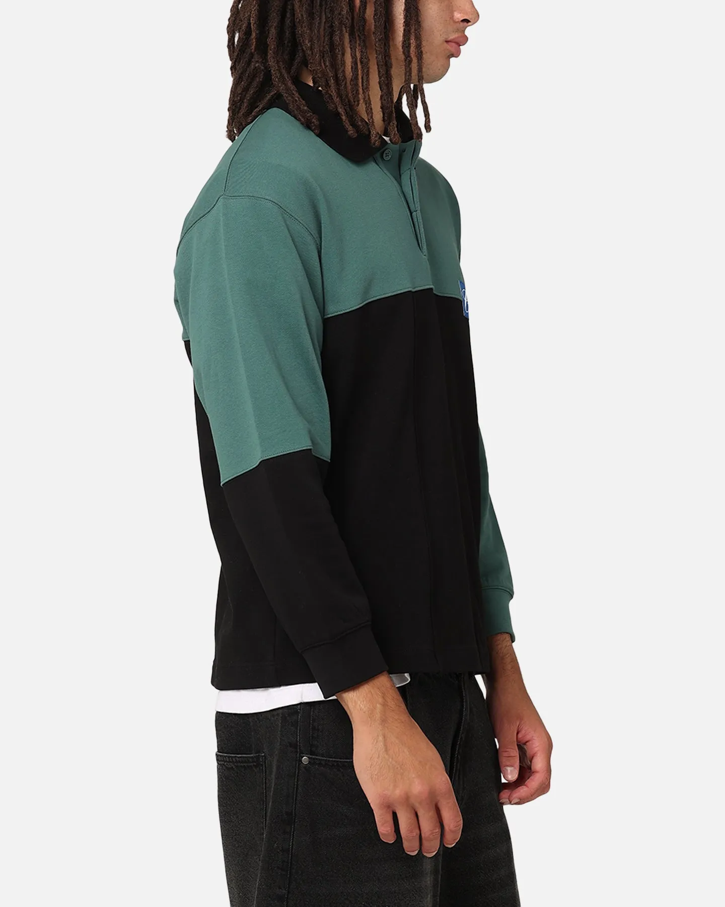 Carre Block Rugby Polo Shirt Green/Black sold by Culture Kings product image thumbnail 4