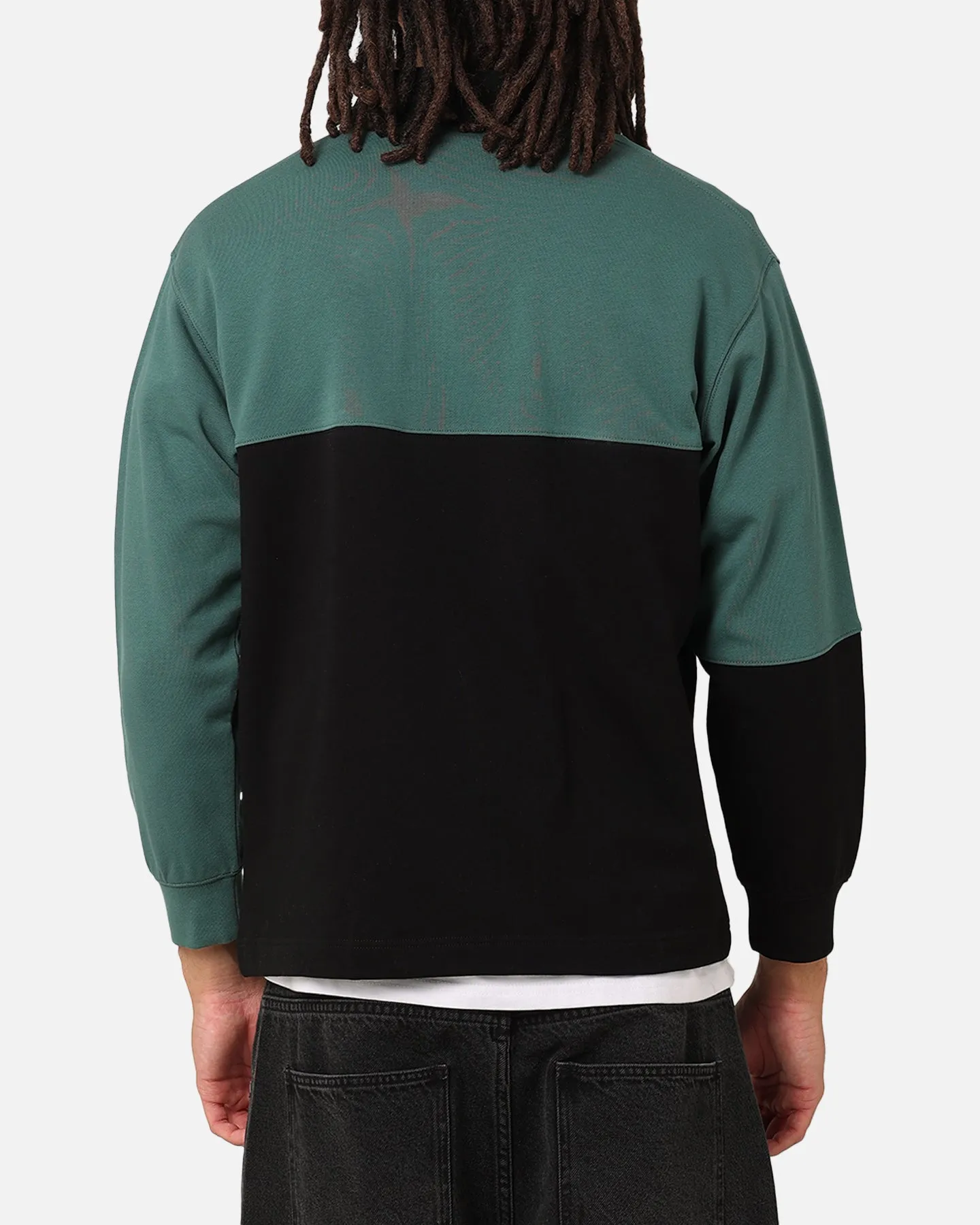 Carre Block Rugby Polo Shirt Green/Black sold by Culture Kings product image thumbnail 3