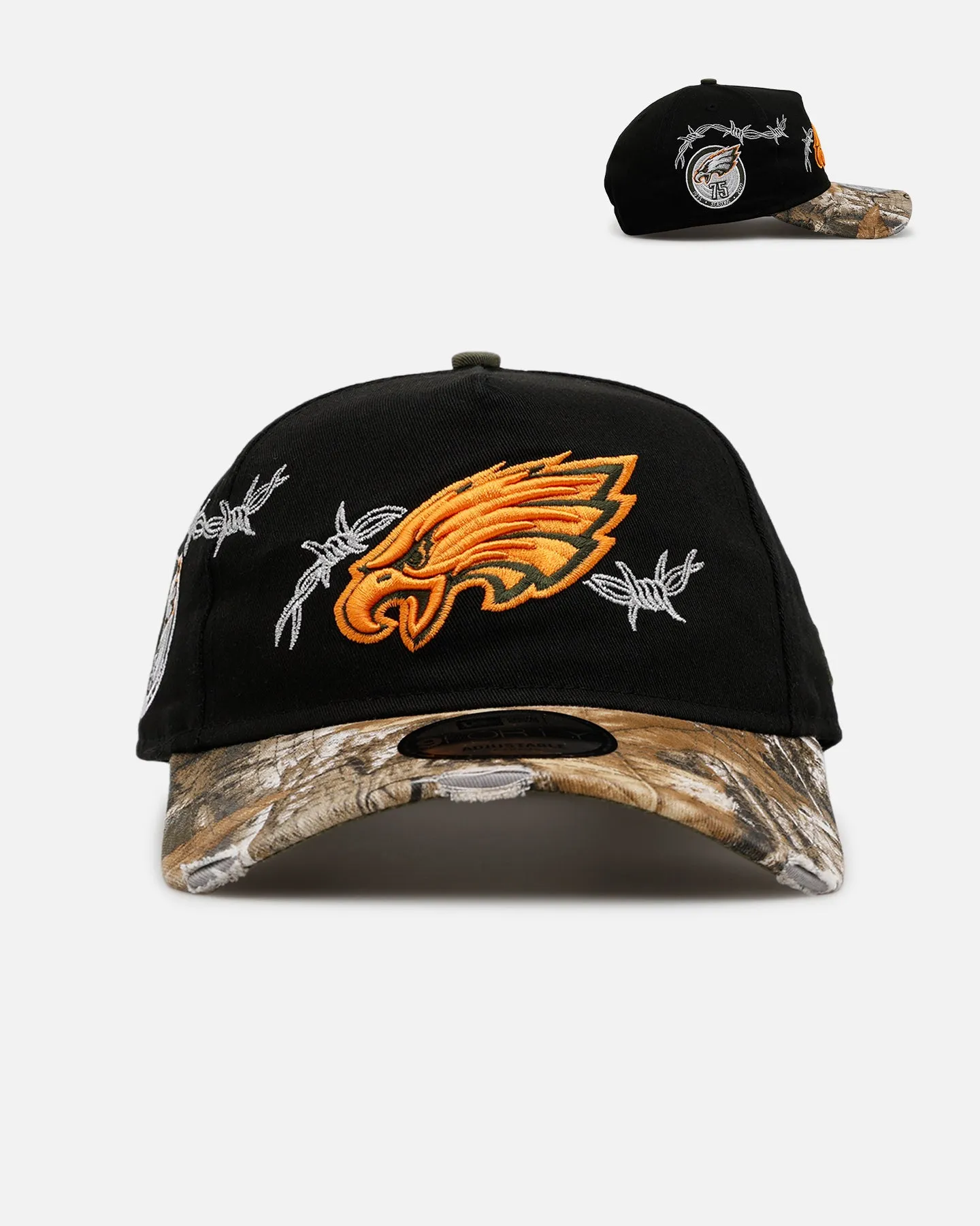 New Era Philadelphia Eagles 'Realtree Grit 2.0' 9FORTY A-Frame Snapback Black/Green/Orange sold by Culture Kings