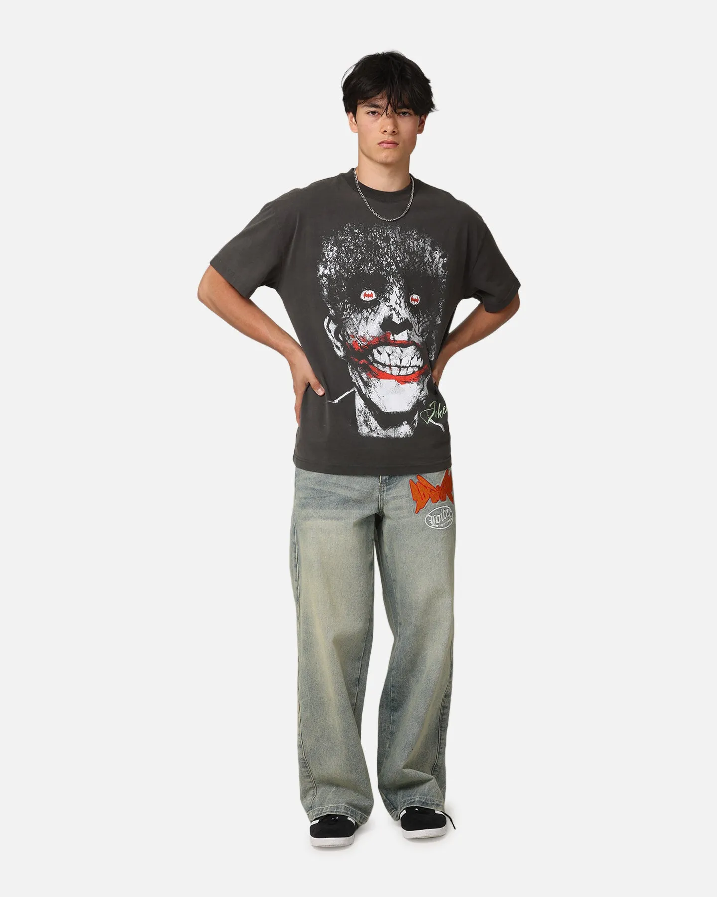 American Thrift X DC Batman The Joker Smile Heavyweight T-Shirt Black Wash sold by Culture Kings product image thumbnail 2