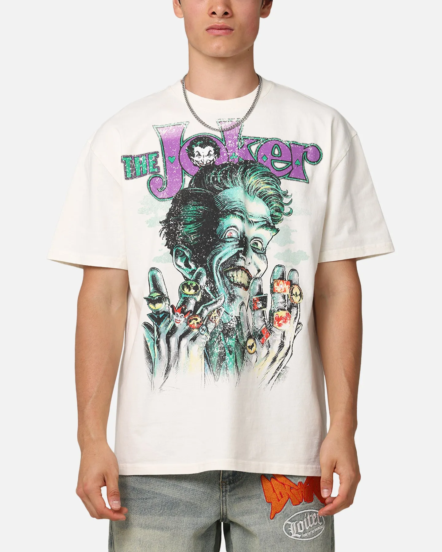 American Thrift X DC Batman The Joker Rings Heavyweight T-Shirt Off White sold by Culture Kings