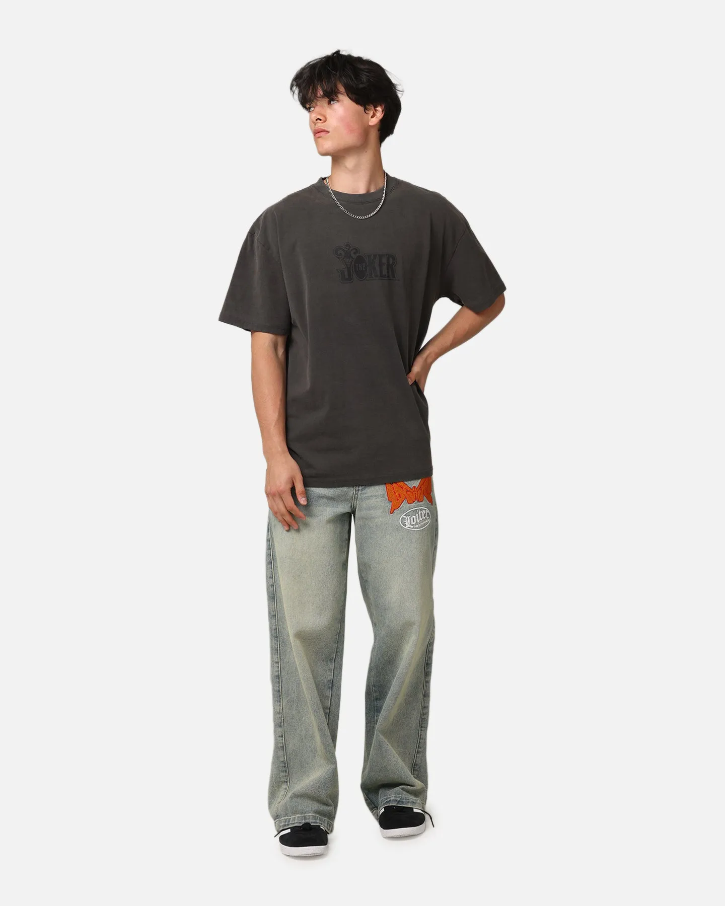 American Thrift X DC Batman The Joker Joker Logos Heavyweight T-Shirt Black Wash sold by Culture Kings product image thumbnail 2