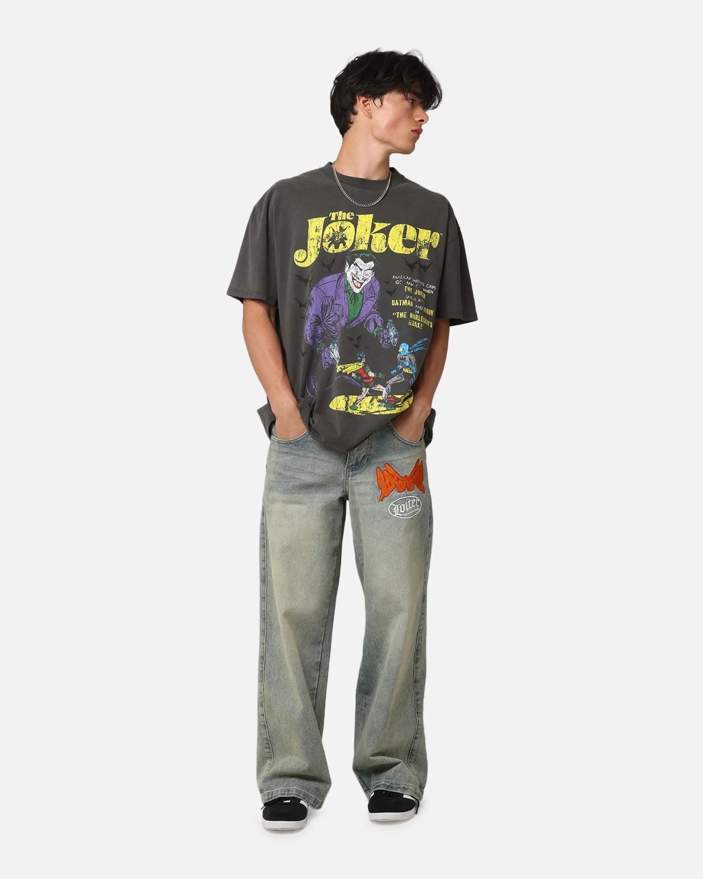 American Thrift X DC Batman The Joker Harley Hoax Heavyweight T-Shirt Black Wash sold by Culture Kings product image thumbnail 3