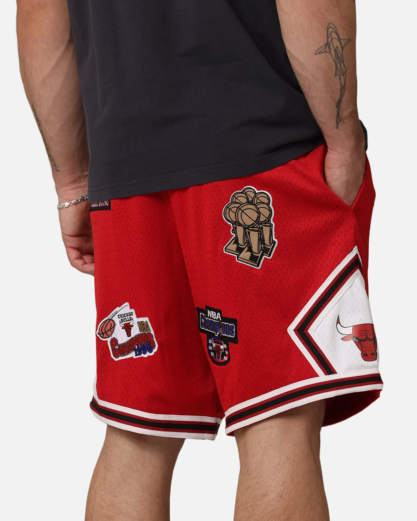 Mitchell & Ness Chicago Bulls 'UNC To Chicago' Champions Shorts Red sold by Culture Kings product image thumbnail 4