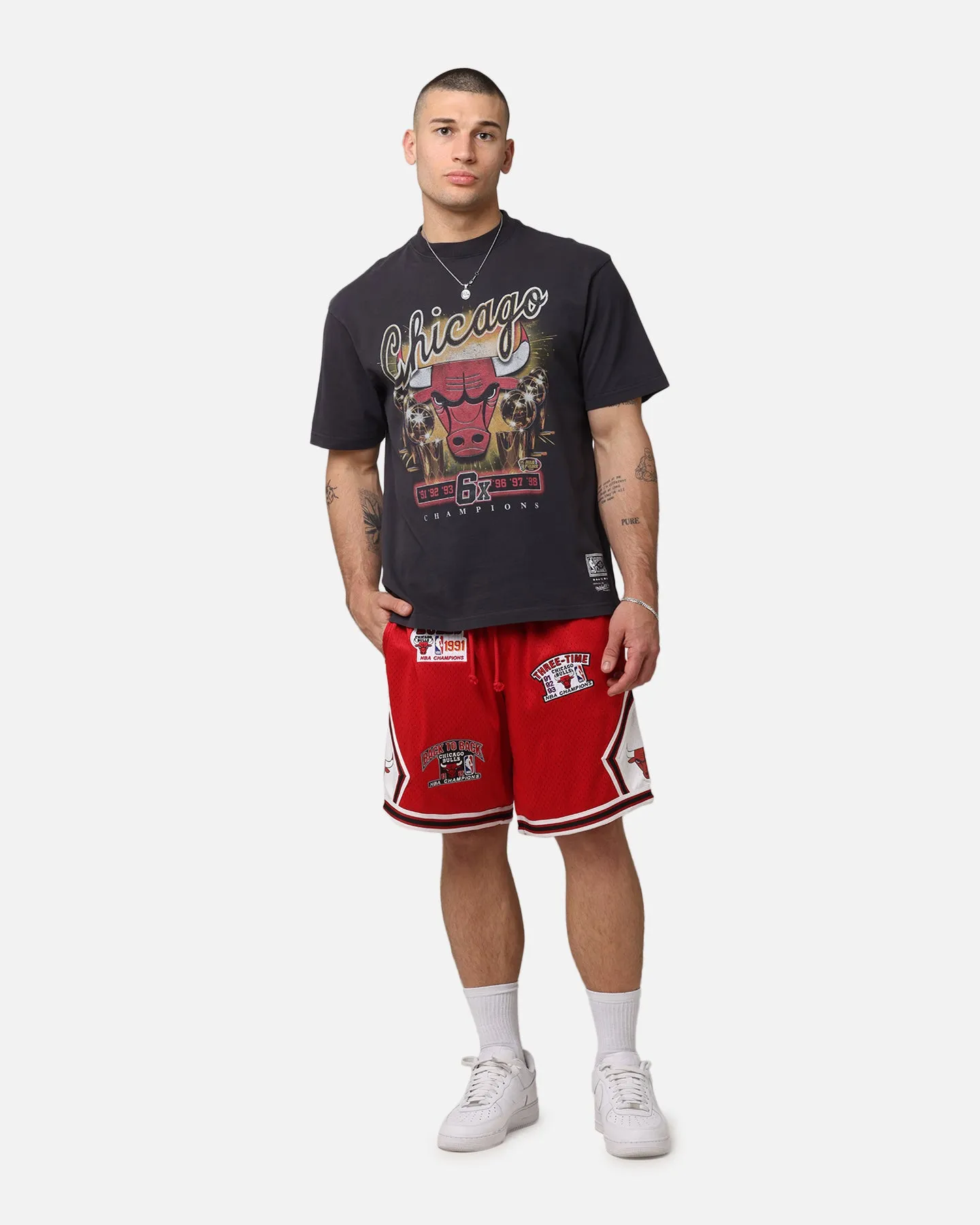 Mitchell & Ness Chicago Bulls 'UNC To Chicago' Champions Shorts Red sold by Culture Kings product image thumbnail 2