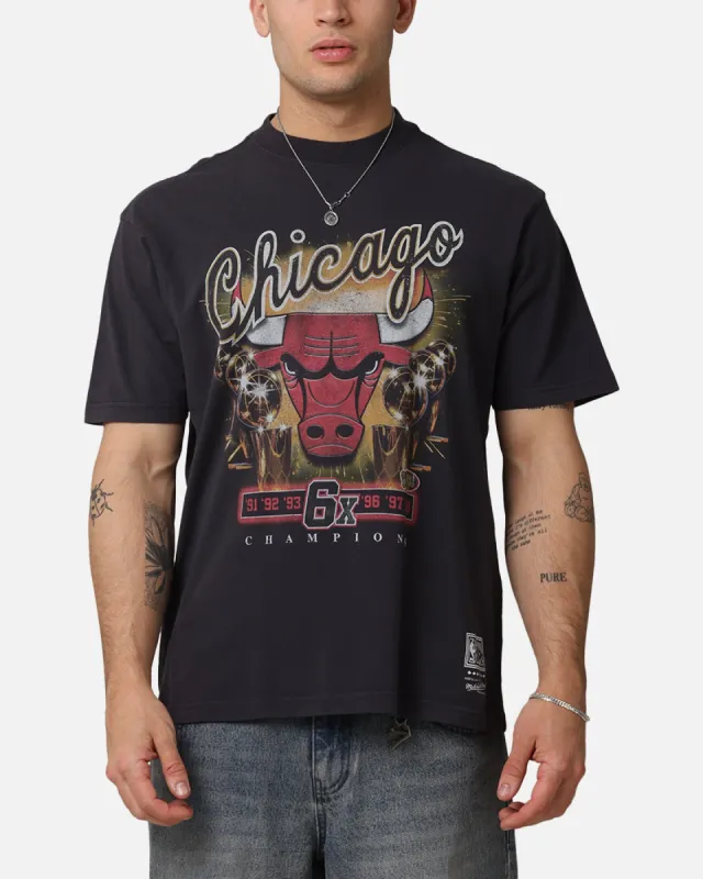 Mitchell & Ness Chicago Bulls 'UNC To Chicago' 6x Champions T-Shirt Overdyed Black sold by Culture Kings