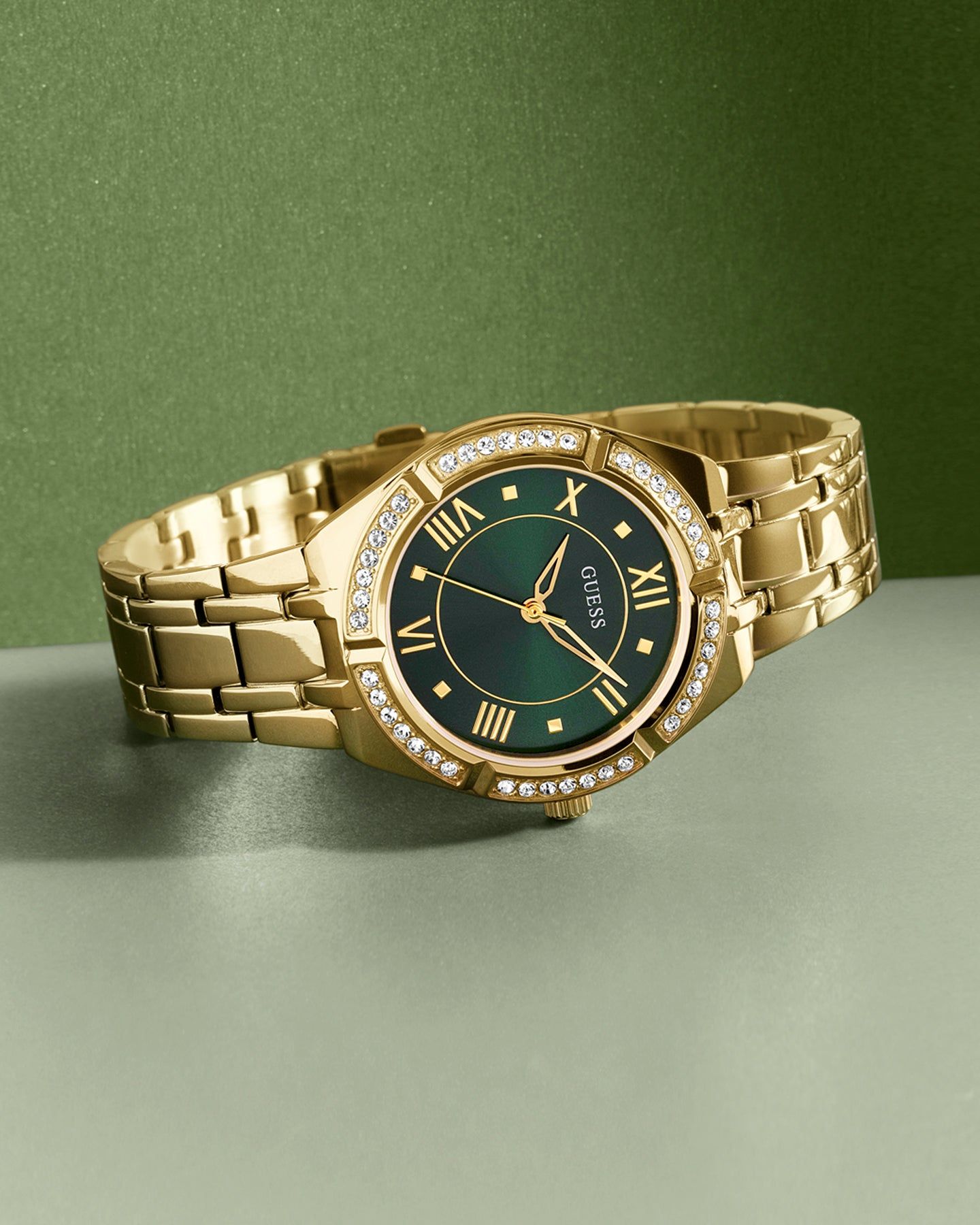 Guess Mainline Women's Cosmo Watch Gold/Green sold by Culture Kings