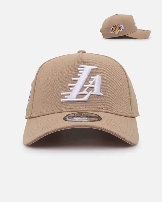 New Era Los Angeles Lakers 'Tan Pink' 9FORTY A-Frame Snapback Tan sold by Culture Kings