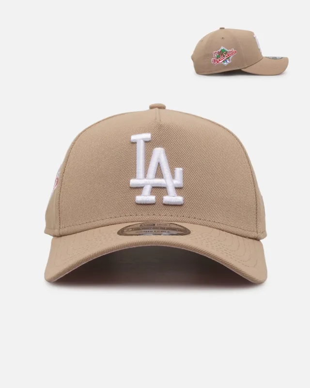 New Era Los Angeles Dodgers 'Tan Pink' 9FORTY A-Frame Snapback Tan sold by Culture Kings