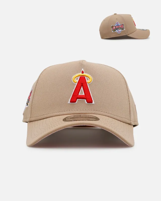 New Era Los Angeles Angels 'Tan Pink' 9FORTY A-Frame Snapback Tan sold by Culture Kings