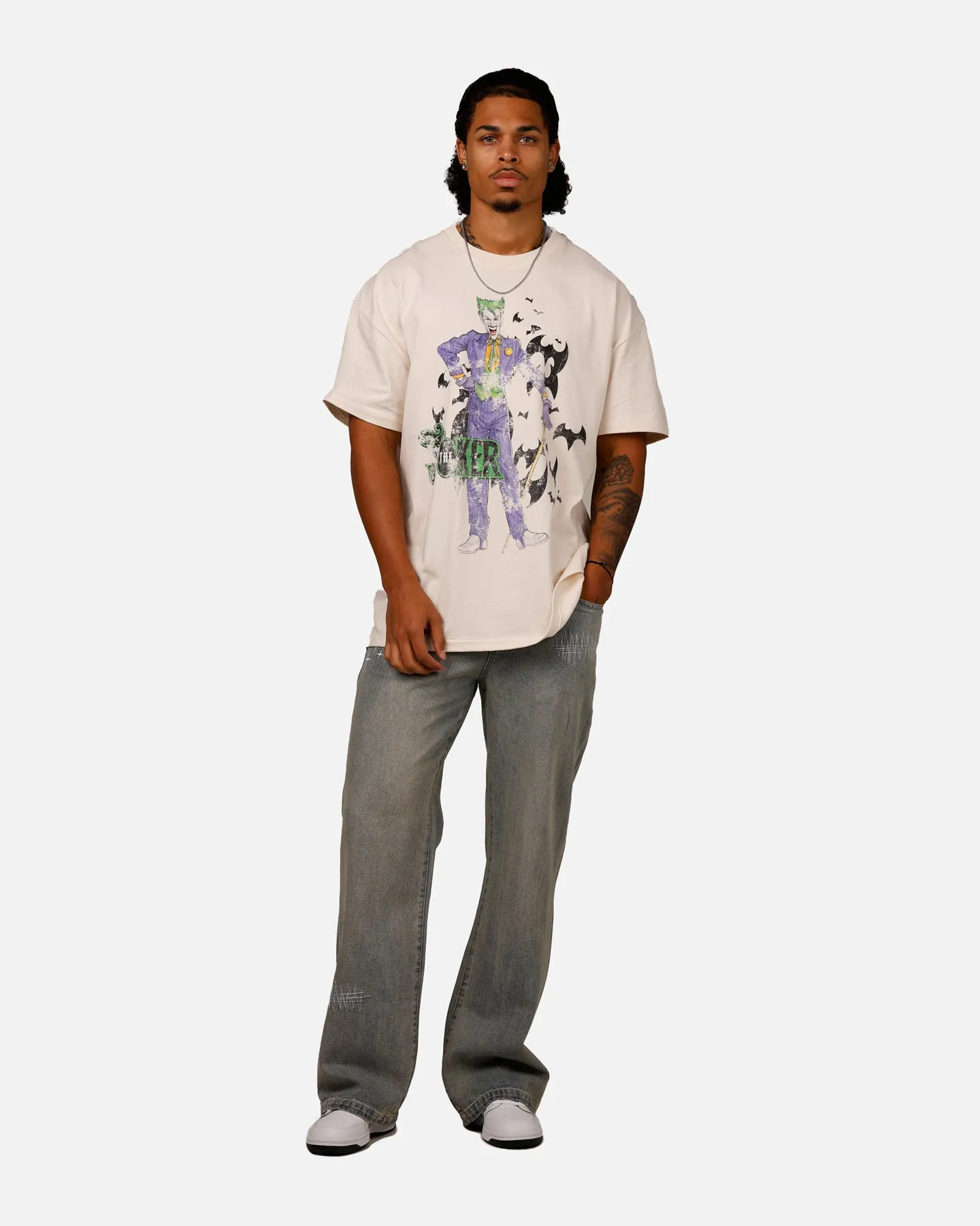 American Thrift X DC Batman The Joker Cane Heavyweight T-Shirt Off White sold by Culture Kings product image thumbnail 3