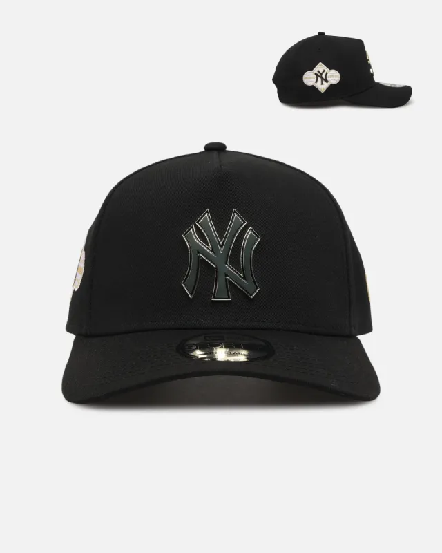 New Era New York Yankees 'Gold Medal Badge' 9FORTY A-Frame Snapback Black/White/Green sold by Culture Kings