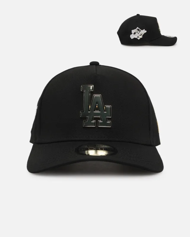 New Era Los Angeles Dodgers 'Gold Medal Badge' 9FORTY A-Frame Snapback Black/White/Green sold by Culture Kings
