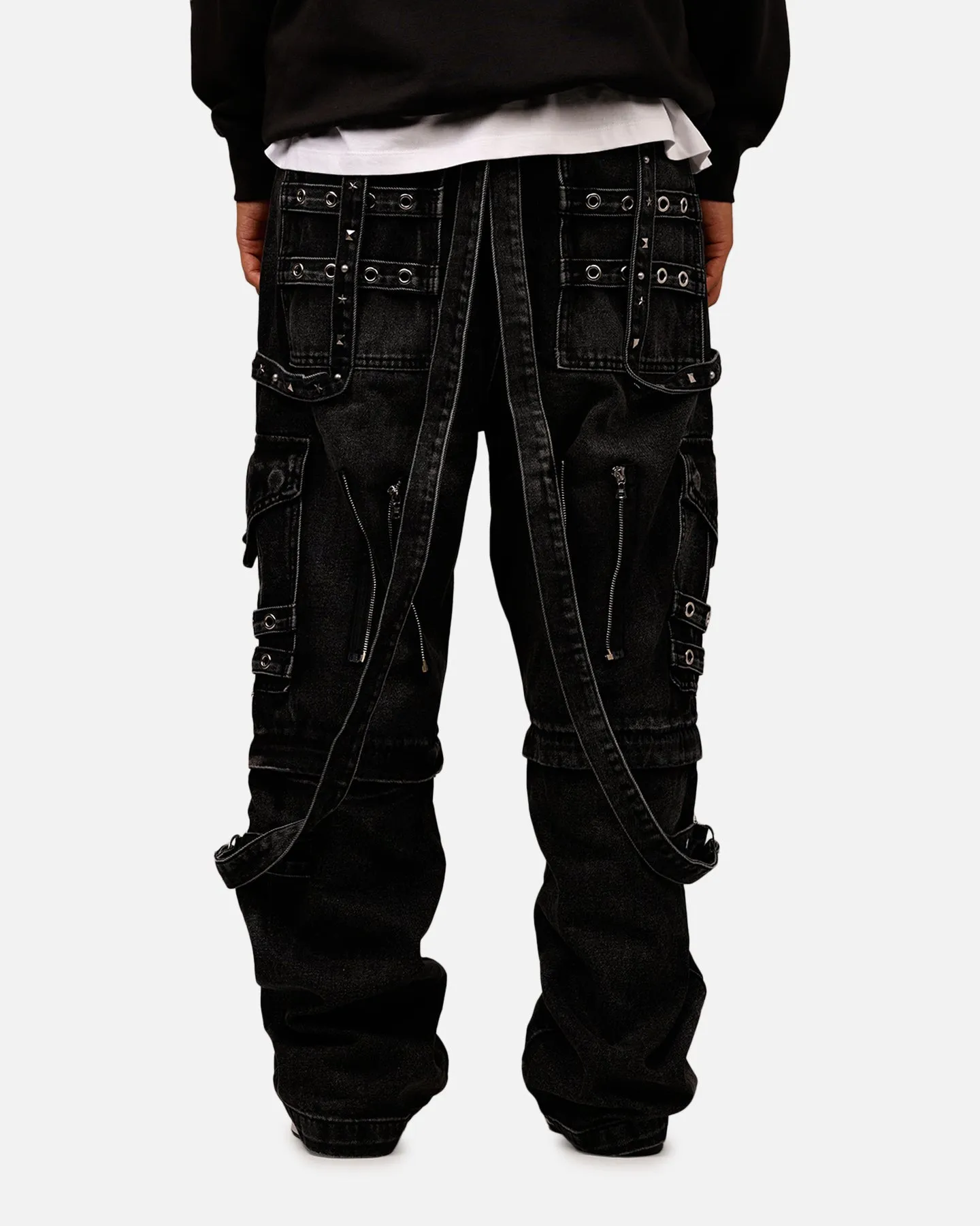 MNML Ultra Baggy Studd Cargo Denim Pants Black sold by Culture Kings product image thumbnail 4
