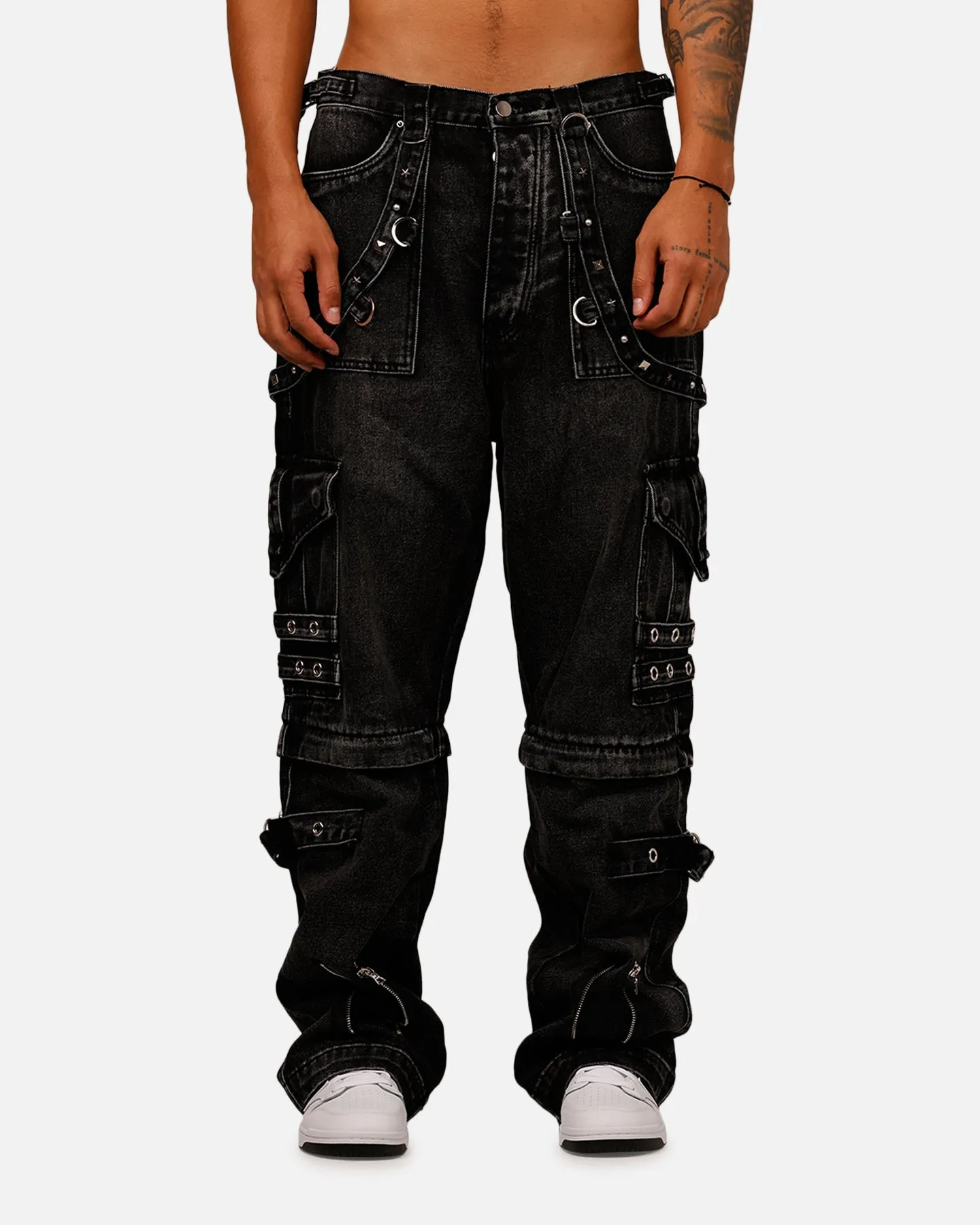 MNML Ultra Baggy Studd Cargo Denim Pants Black sold by Culture Kings product image thumbnail 5