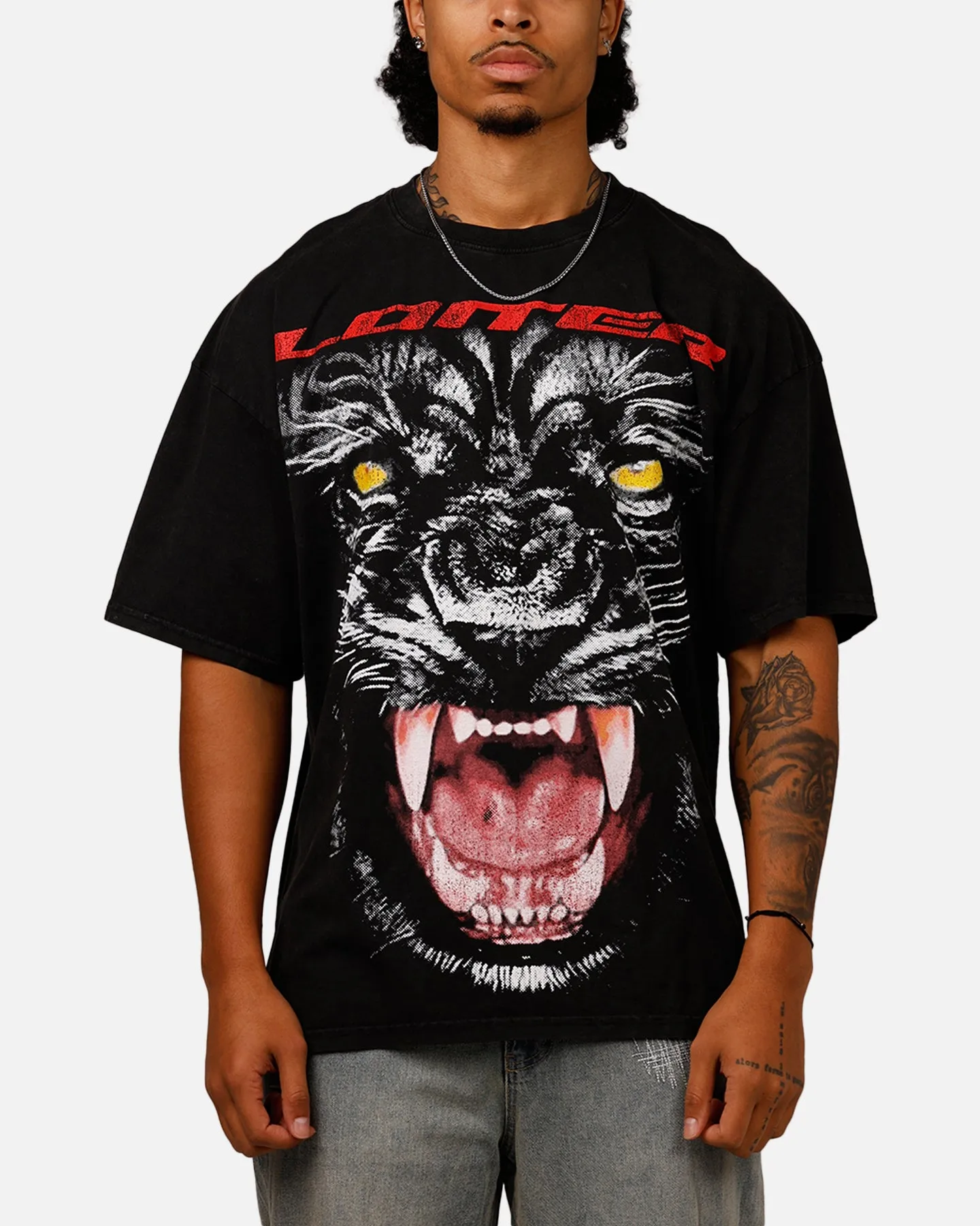 Loiter Urban Beast Vintage T-Shirt Black Acidwash sold by Culture Kings
