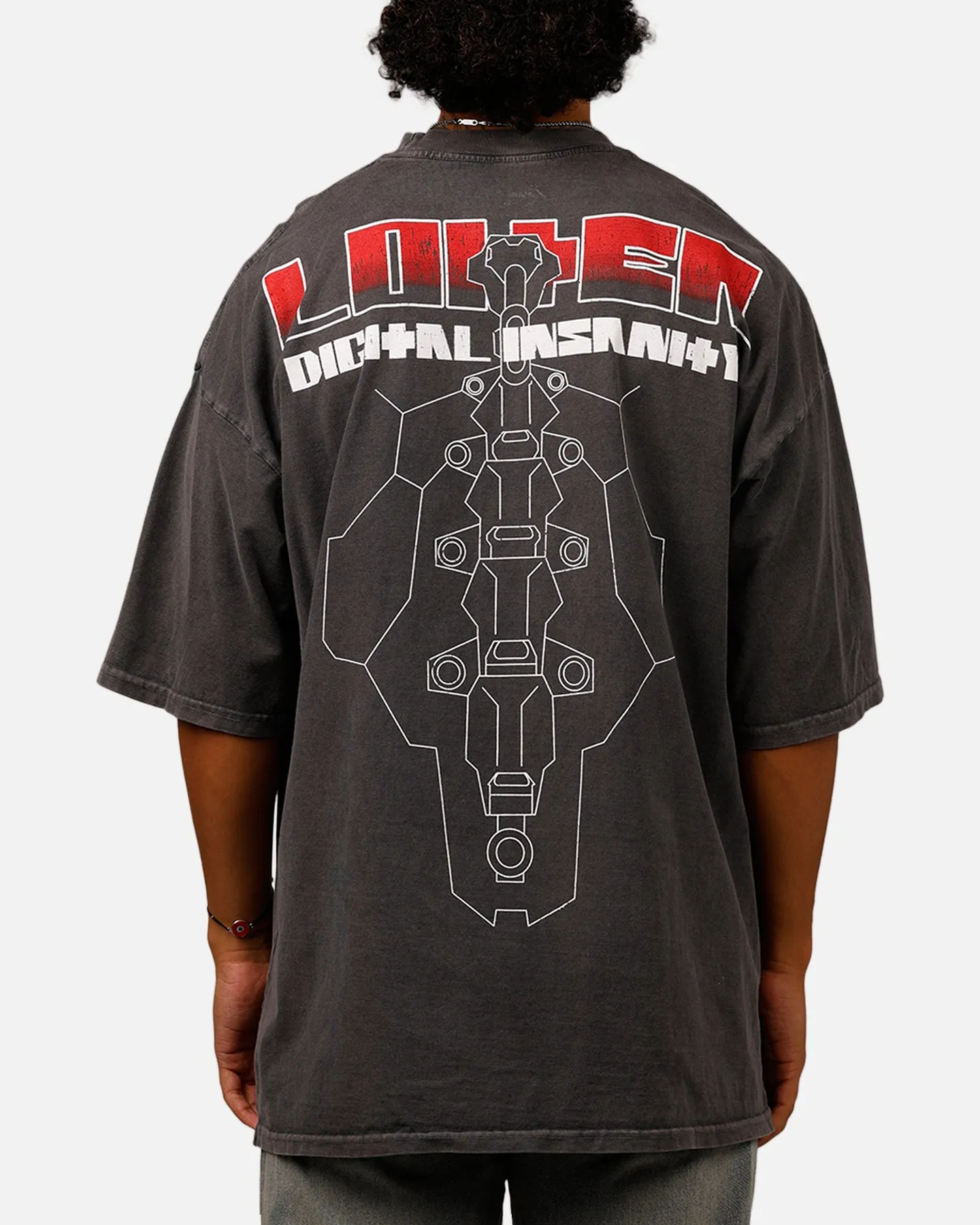 Loiter Digital Insanity Vintage Mock T-Shirt Charcoal sold by Culture Kings product image thumbnail 2