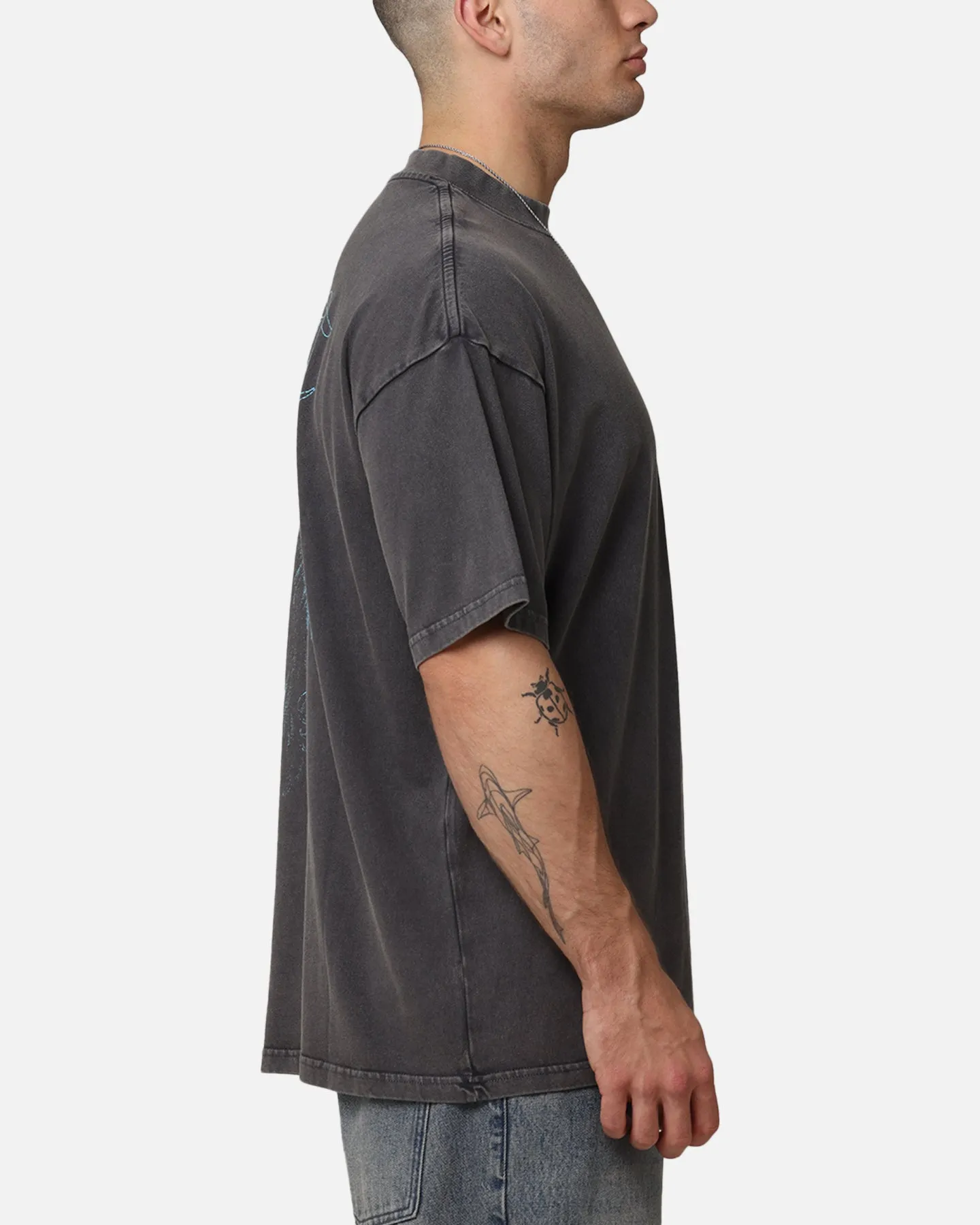 Saint Morta Lucian Mock Neck T-Shirt Washed Charcoal sold by Culture Kings product image thumbnail 5