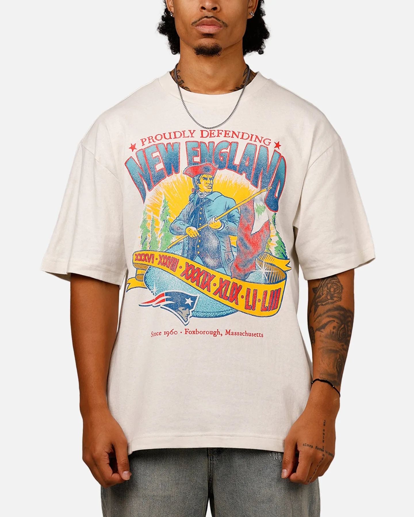 47 Brand New England Patriots 'NFL Trophy Case' Premium T-Shirt Sandstone sold by Culture Kings