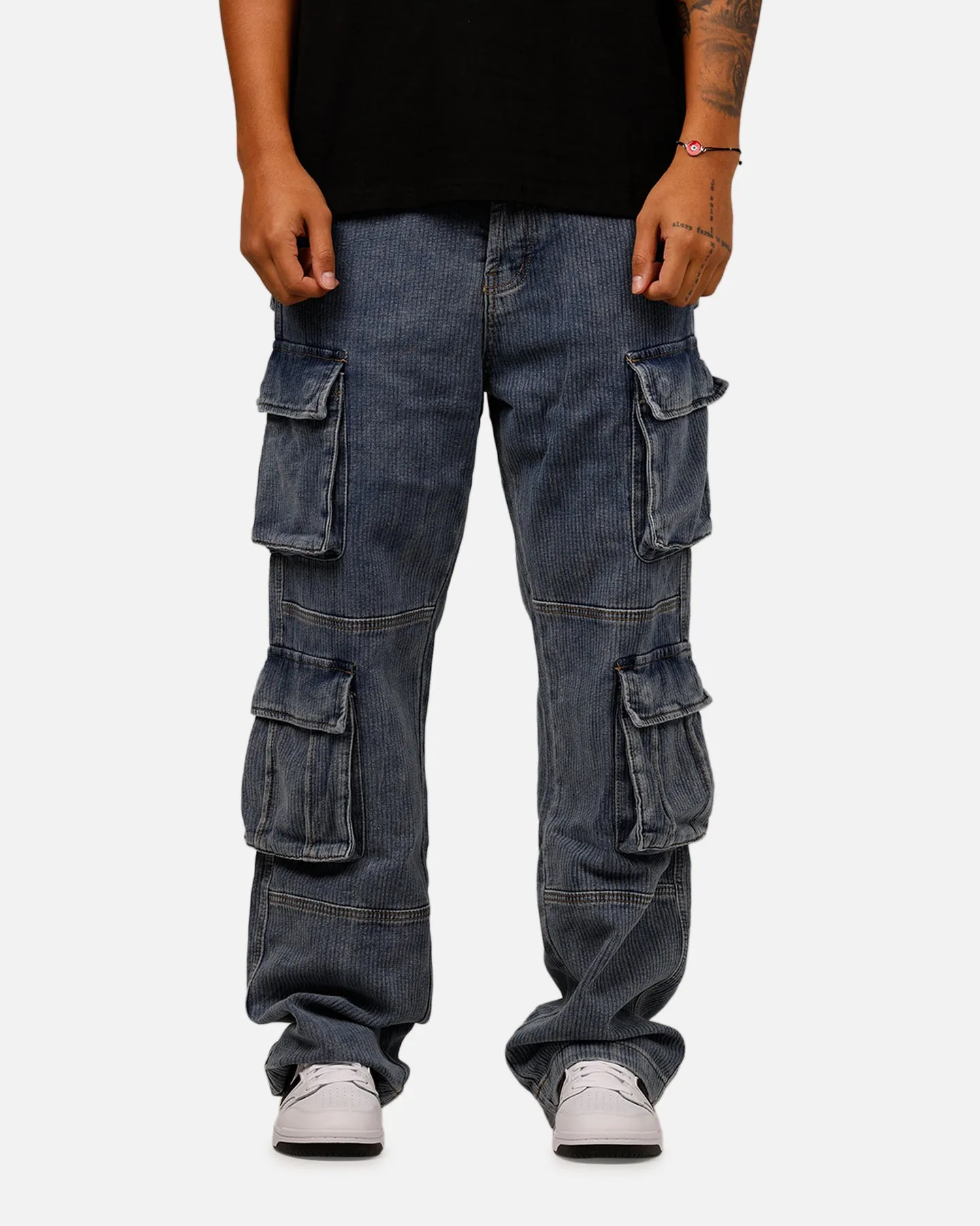 MNML Ultra Baggy Corduroy Cargo Pants Vintage Blue sold by Culture Kings