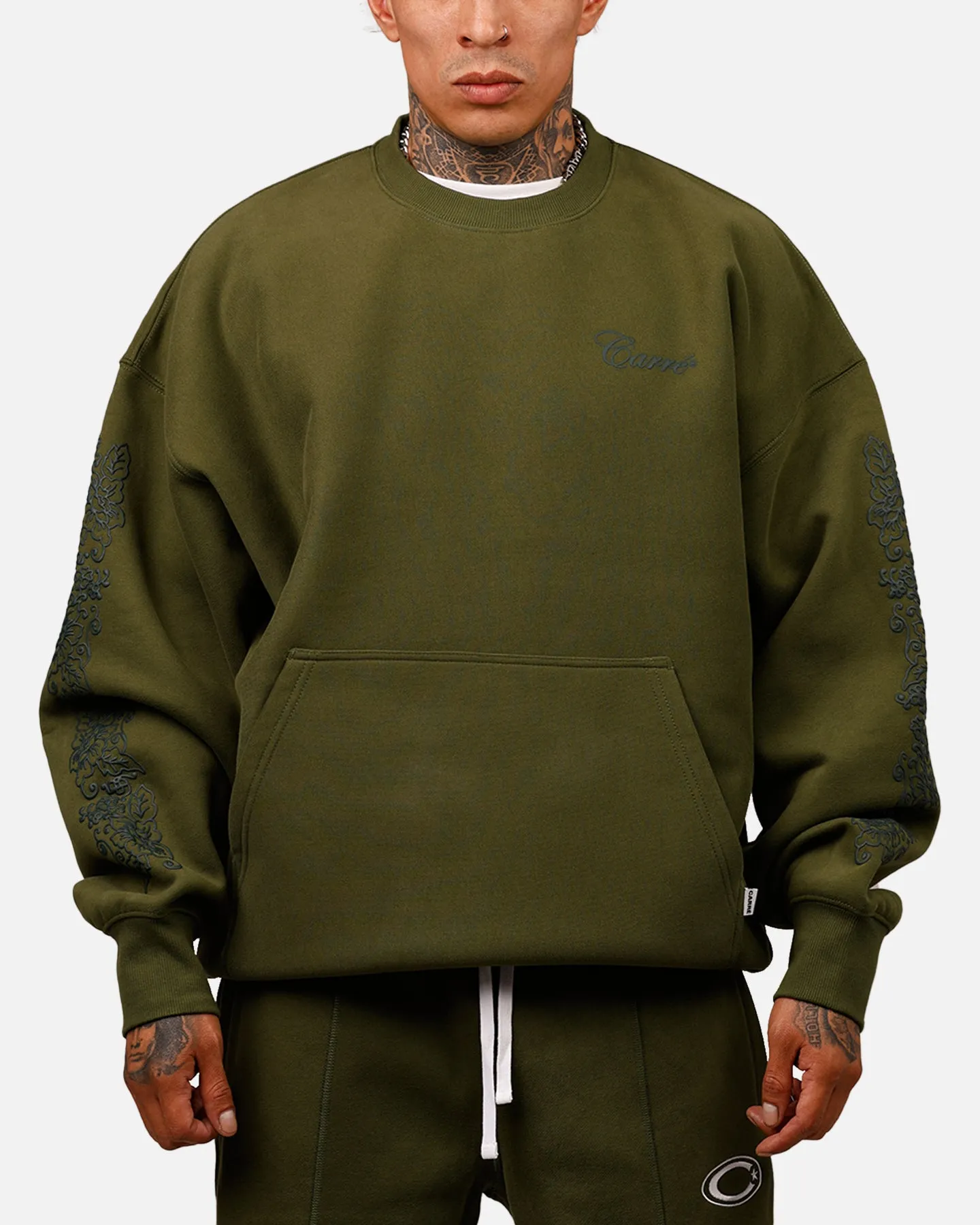 Carre Botanical Oversized Crewneck Forest Green sold by Culture Kings