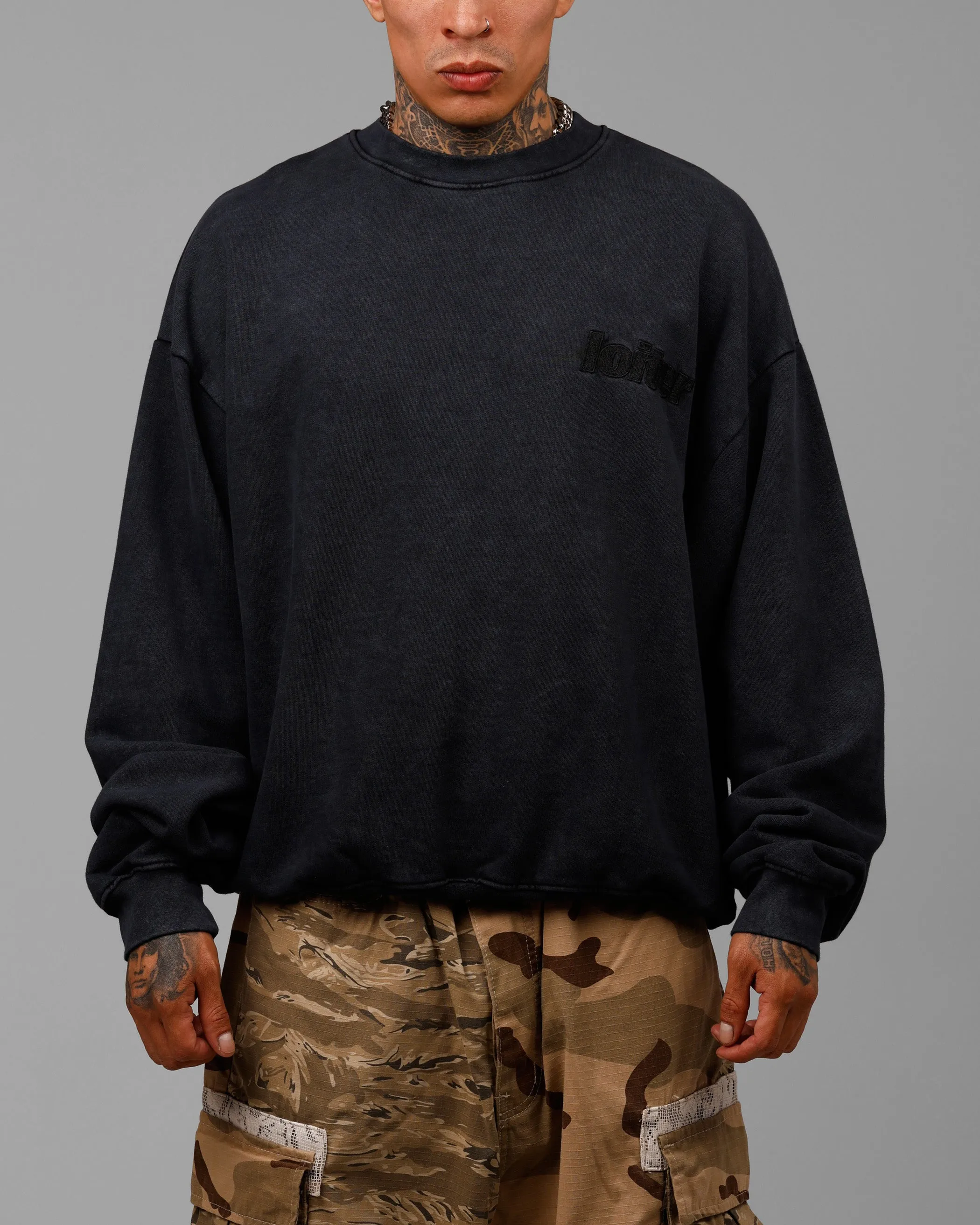 Loiter Freeway Crewneck Washed Black sold by Culture Kings product image thumbnail 2