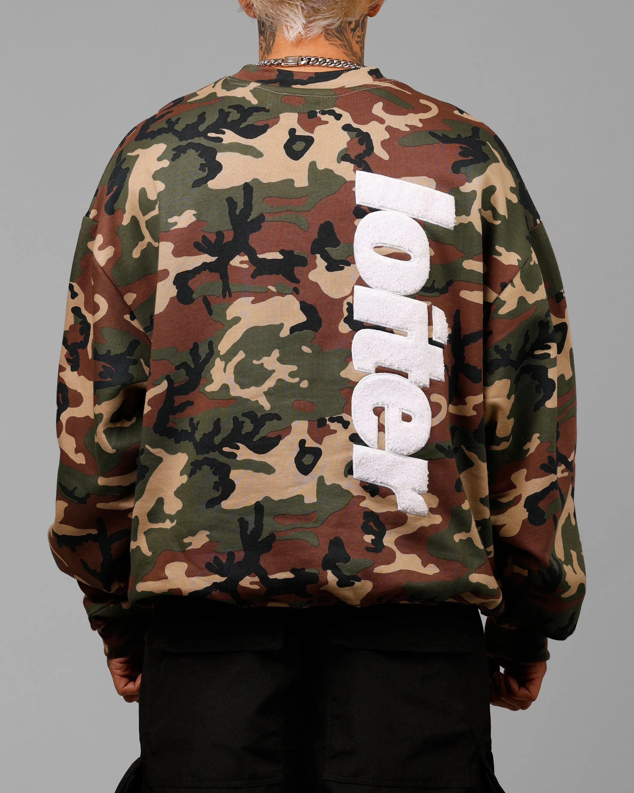 Loiter Freeway Crewneck Woodland Camo sold by Culture Kings