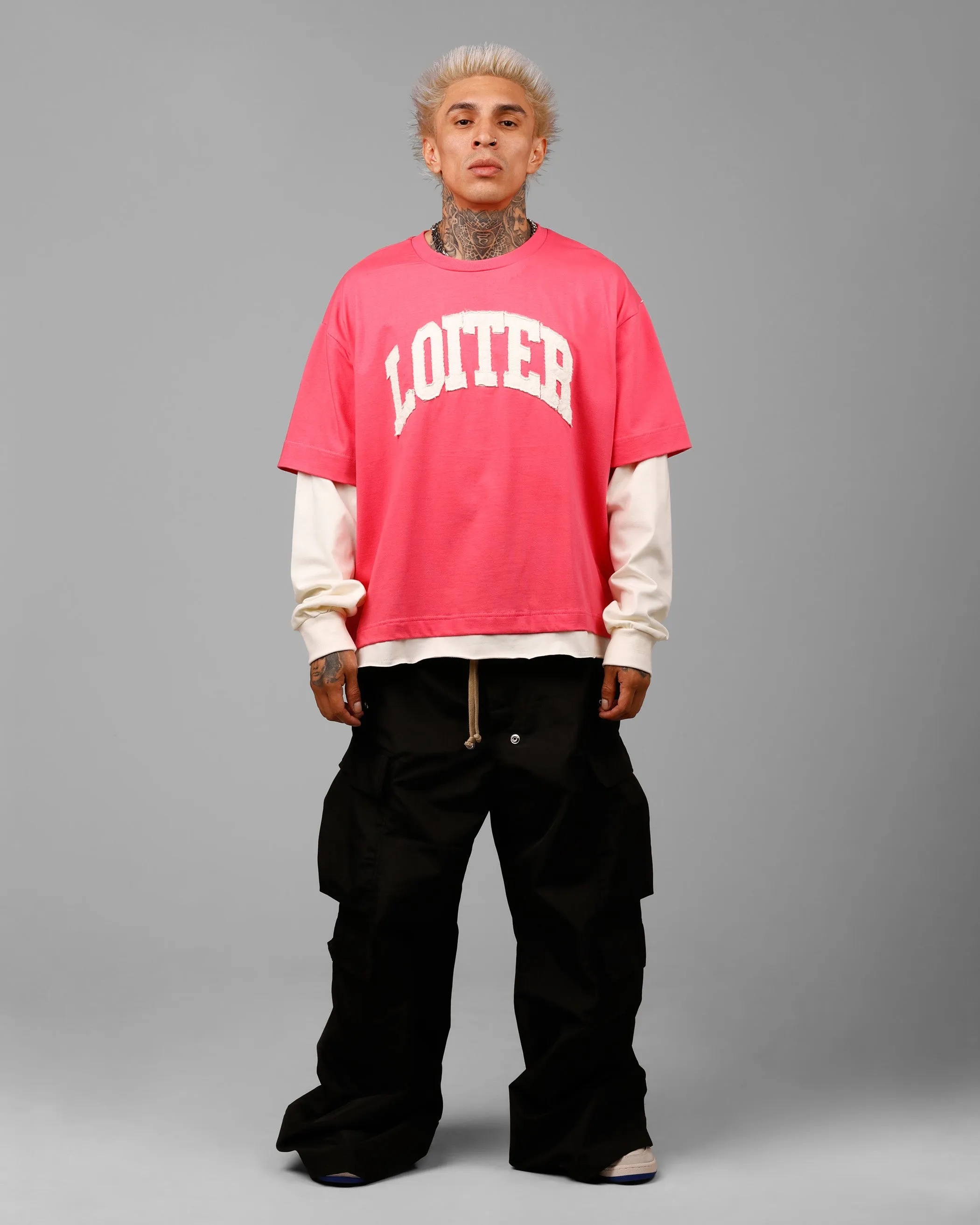 Loiter Impact Long Sleeve T-Shirt Washed Pink/White sold by Culture Kings product image thumbnail 3